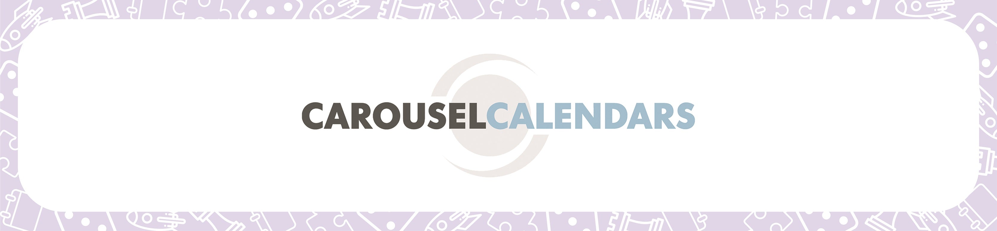 Pale purple border with the Carousel Calendars Publishers logo in the centre
