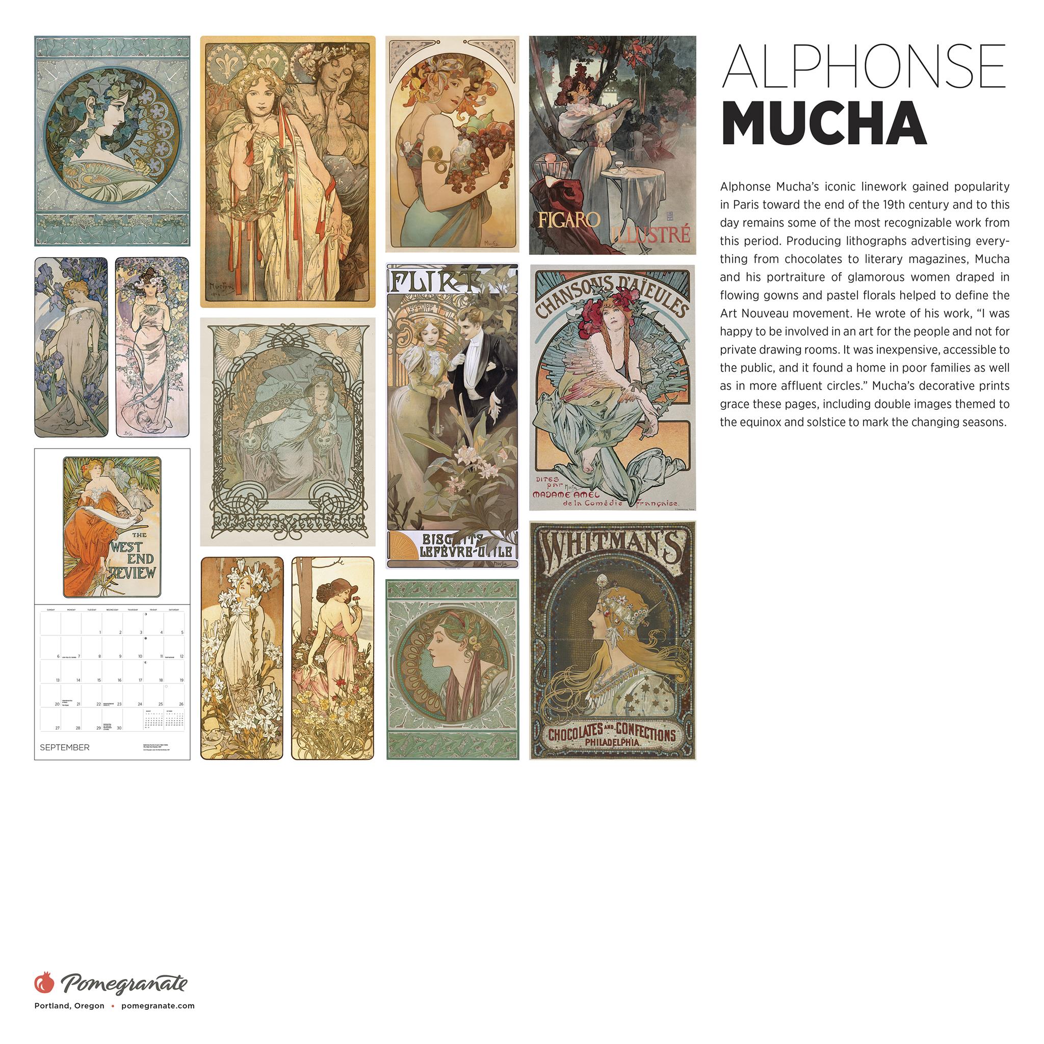 Alphonse Mucha 2026 Wall Calendar