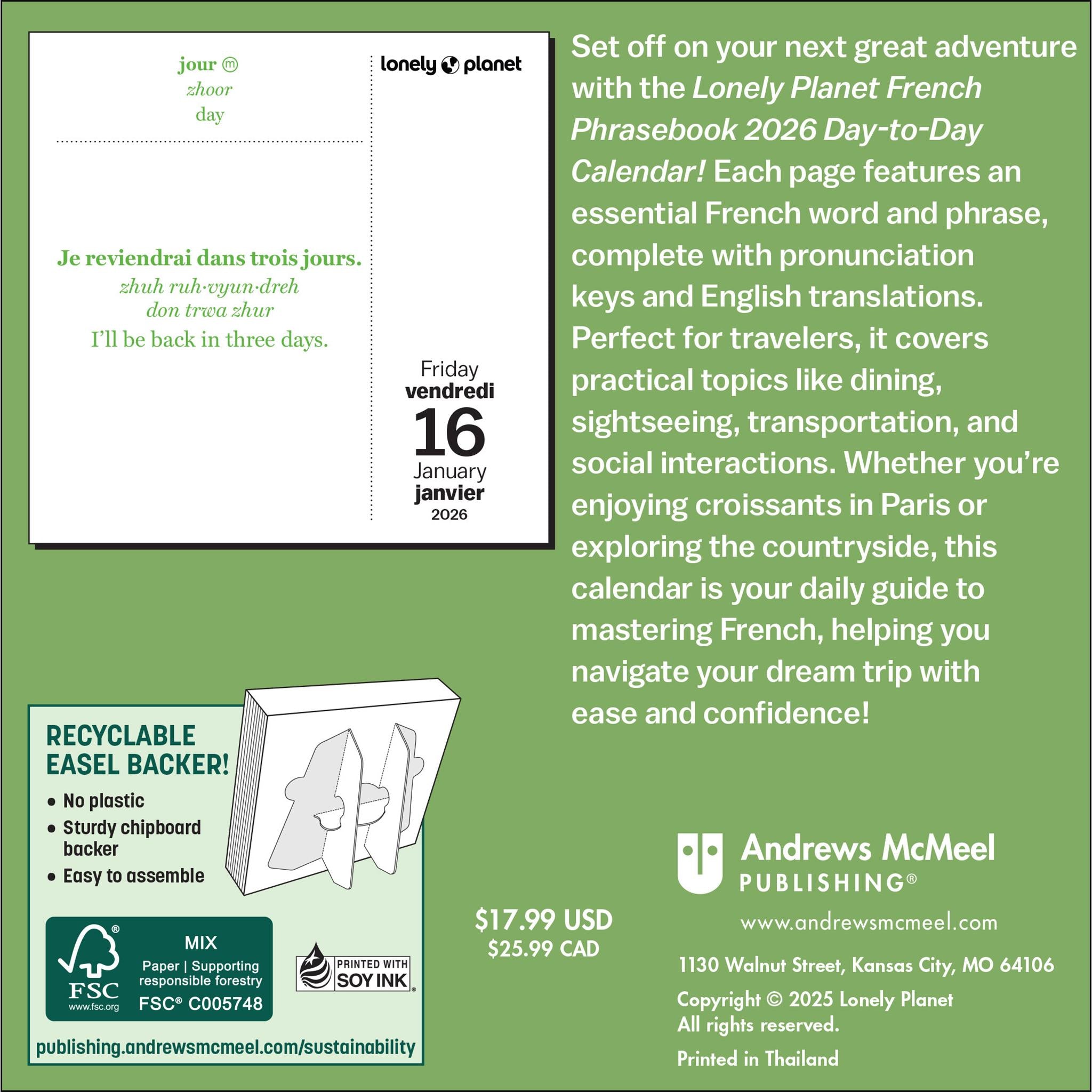 Lonely Planet: French Phrasebook 2026 Box Calendar - Online Only