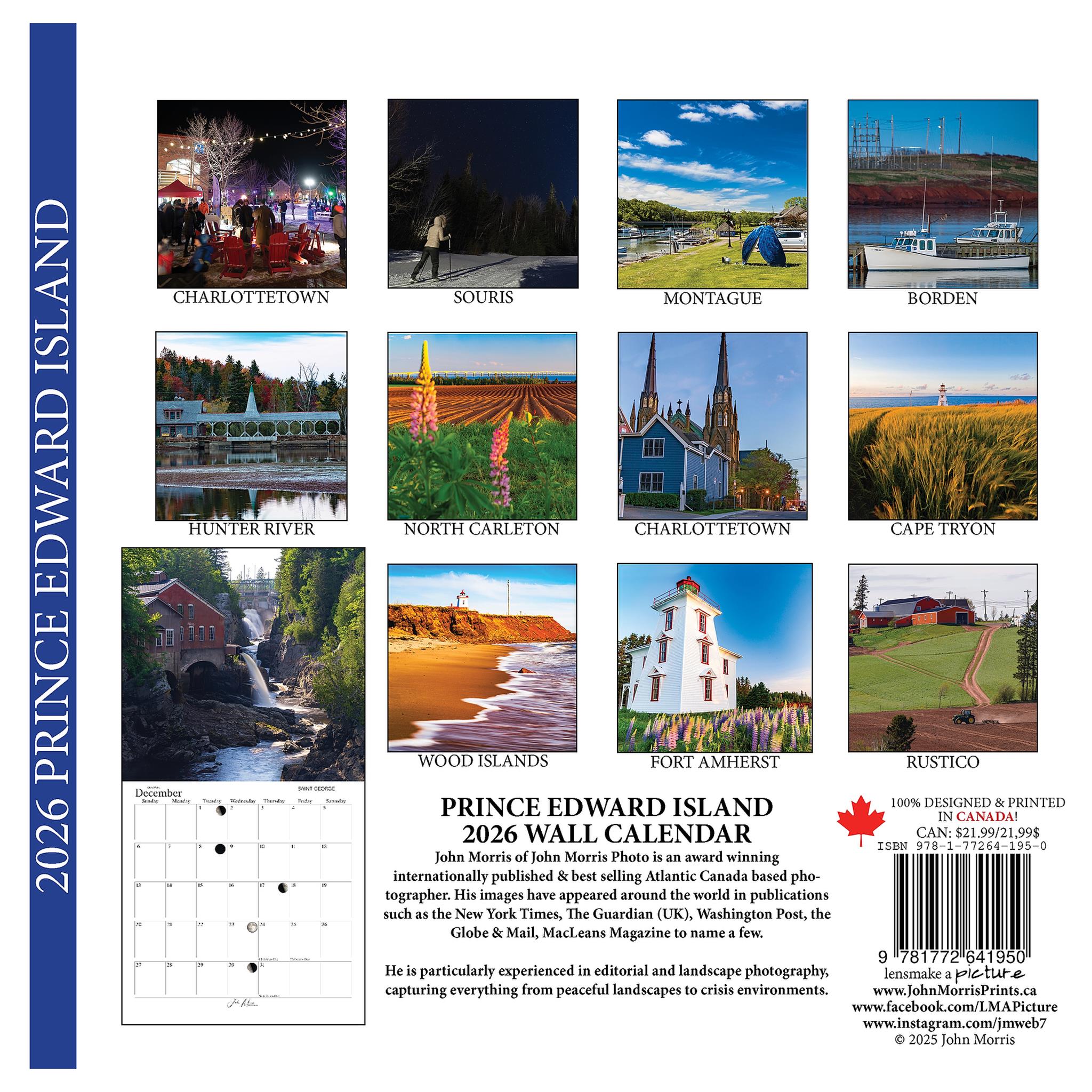 Prince Edward Island 2026 Wall Calendar