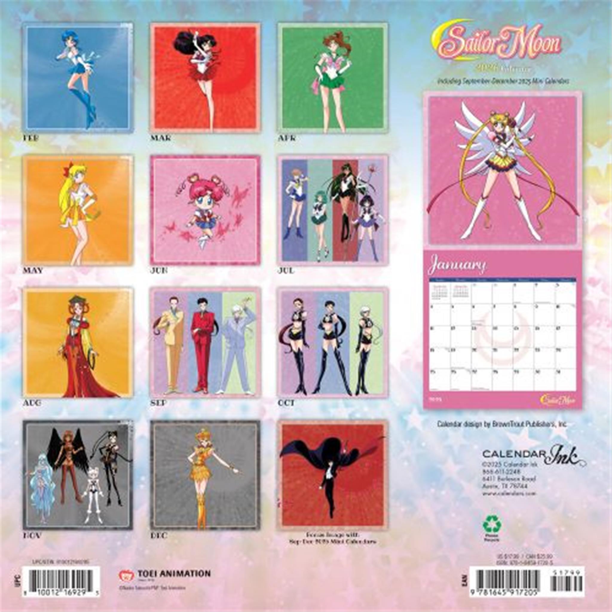 Sailor Moon 2026 Wall Calendar