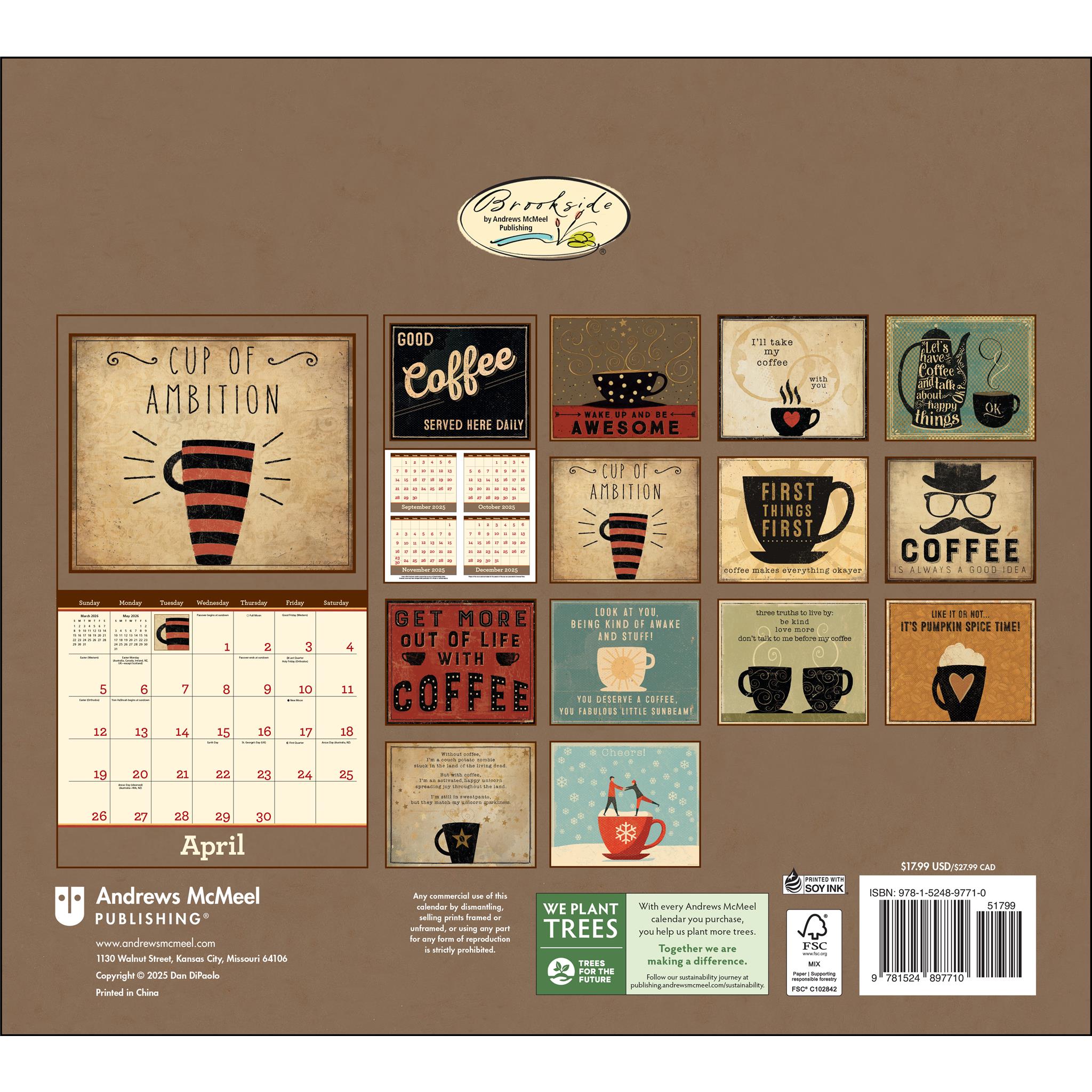 Coffee 2026 Deluxe Wall Calendar