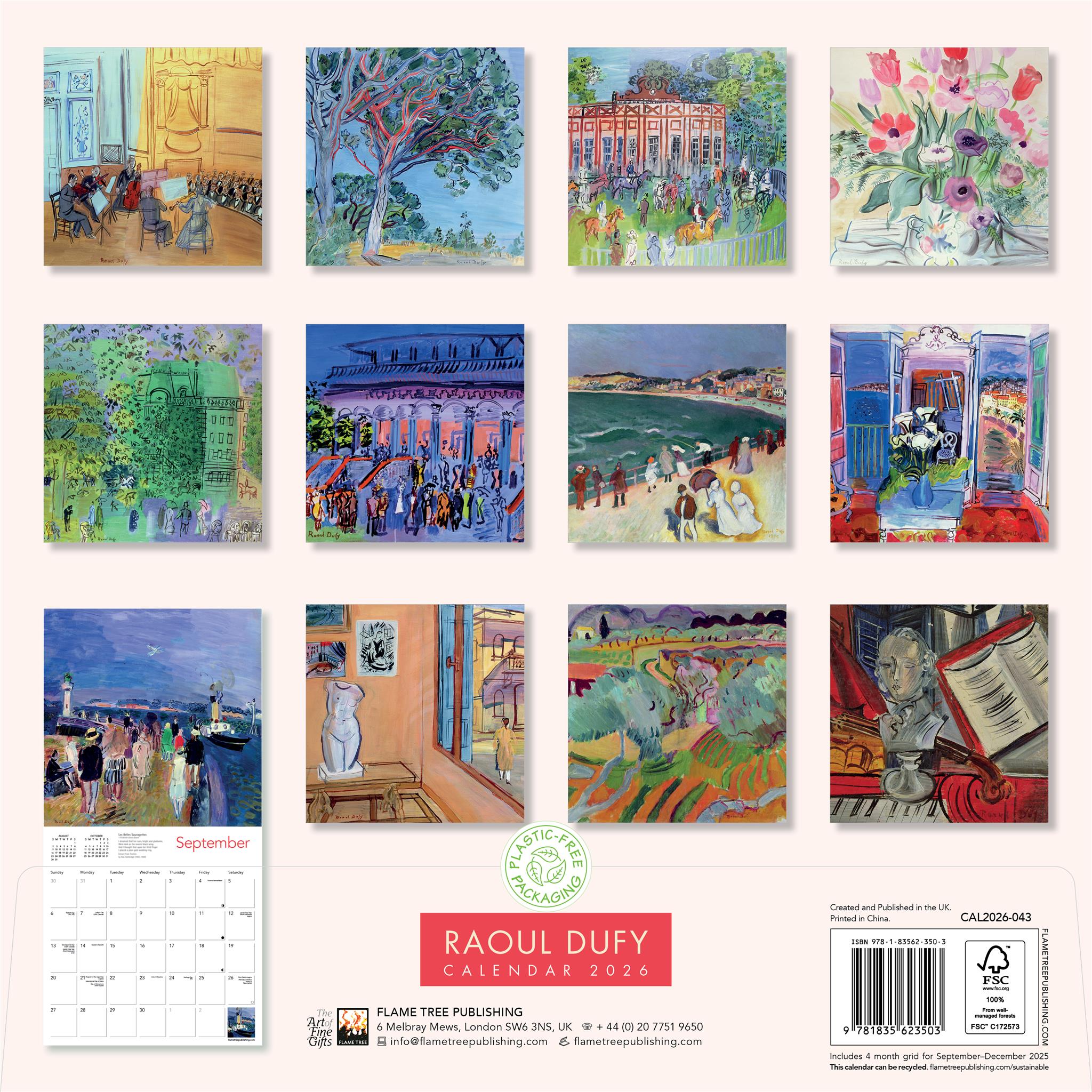 Raoul Dufy 2026 Wall Calendar - Online Only