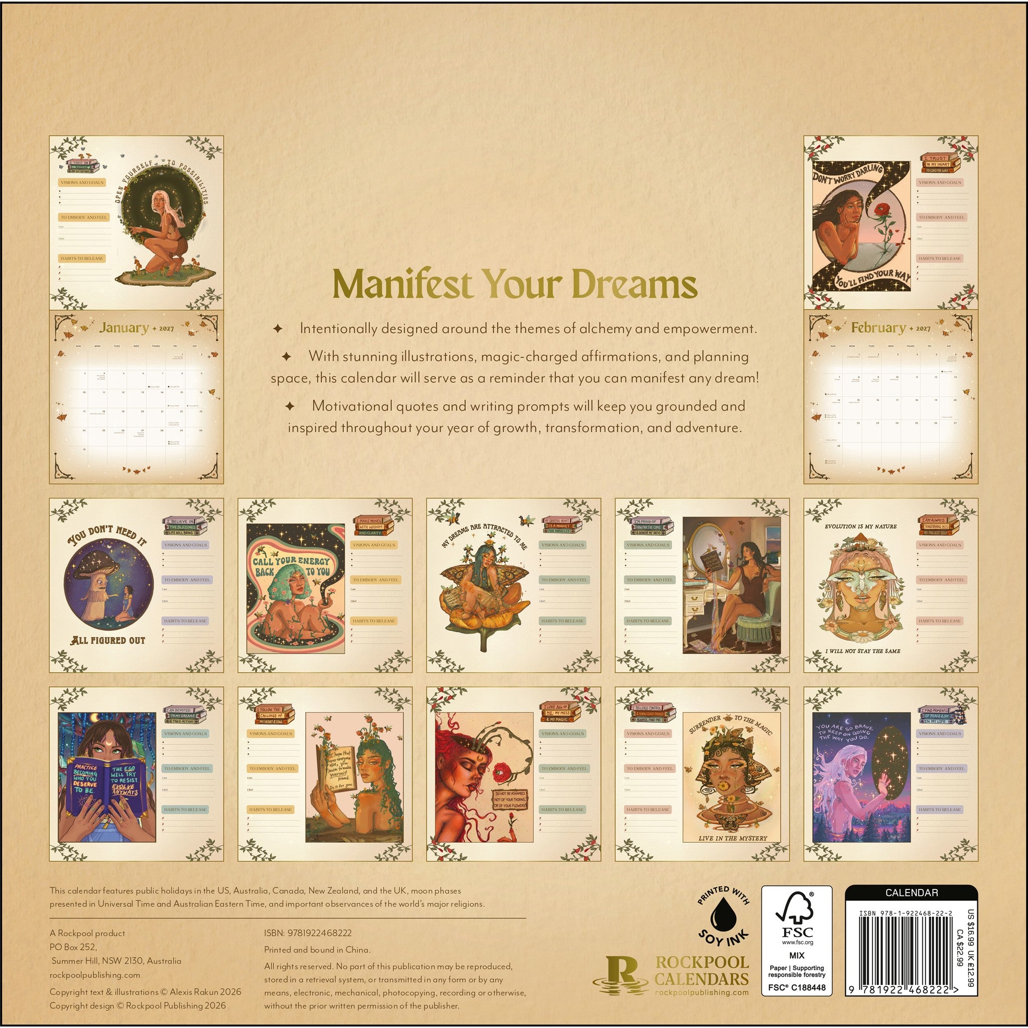 Manifest Your Dreams 2027 Wall Calendar