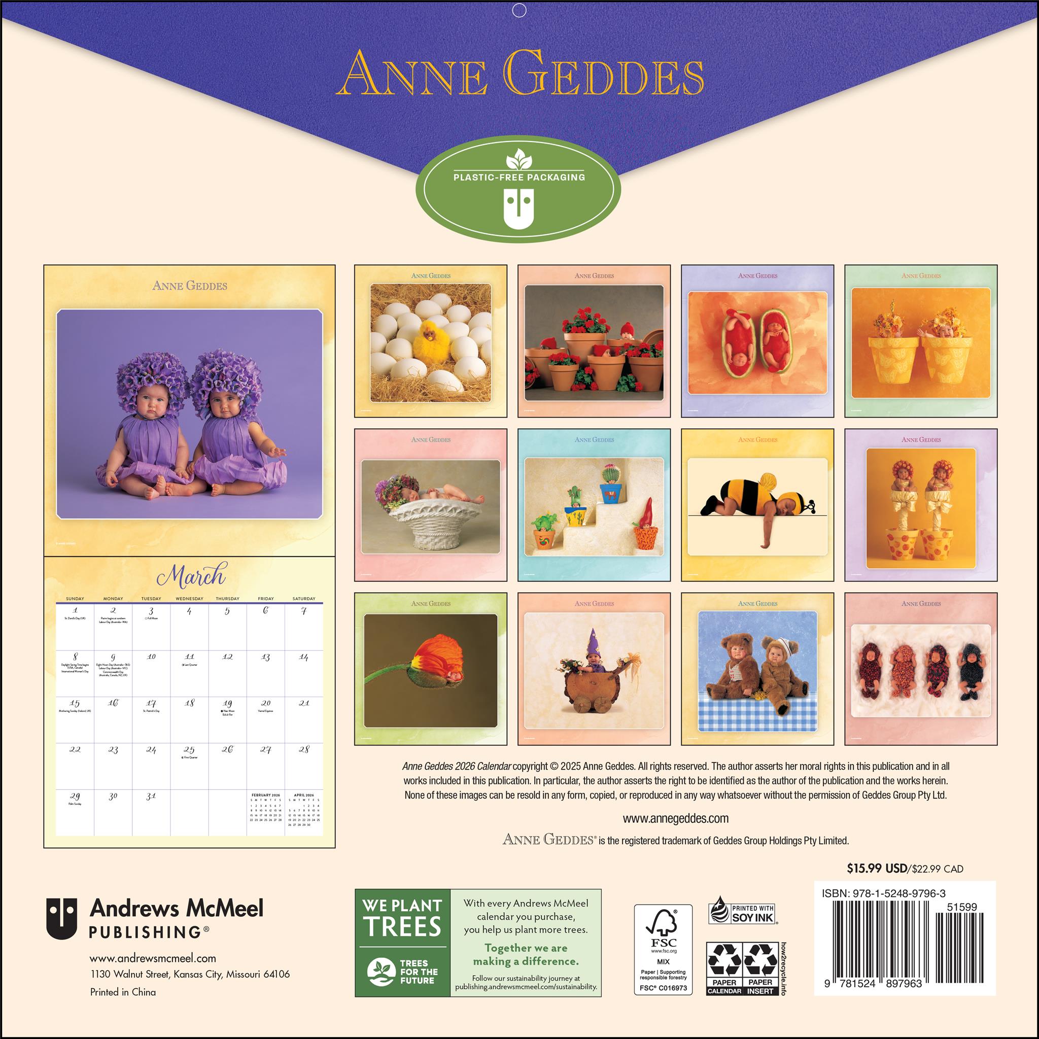 Anne Geddes 2026 Wall Calendar