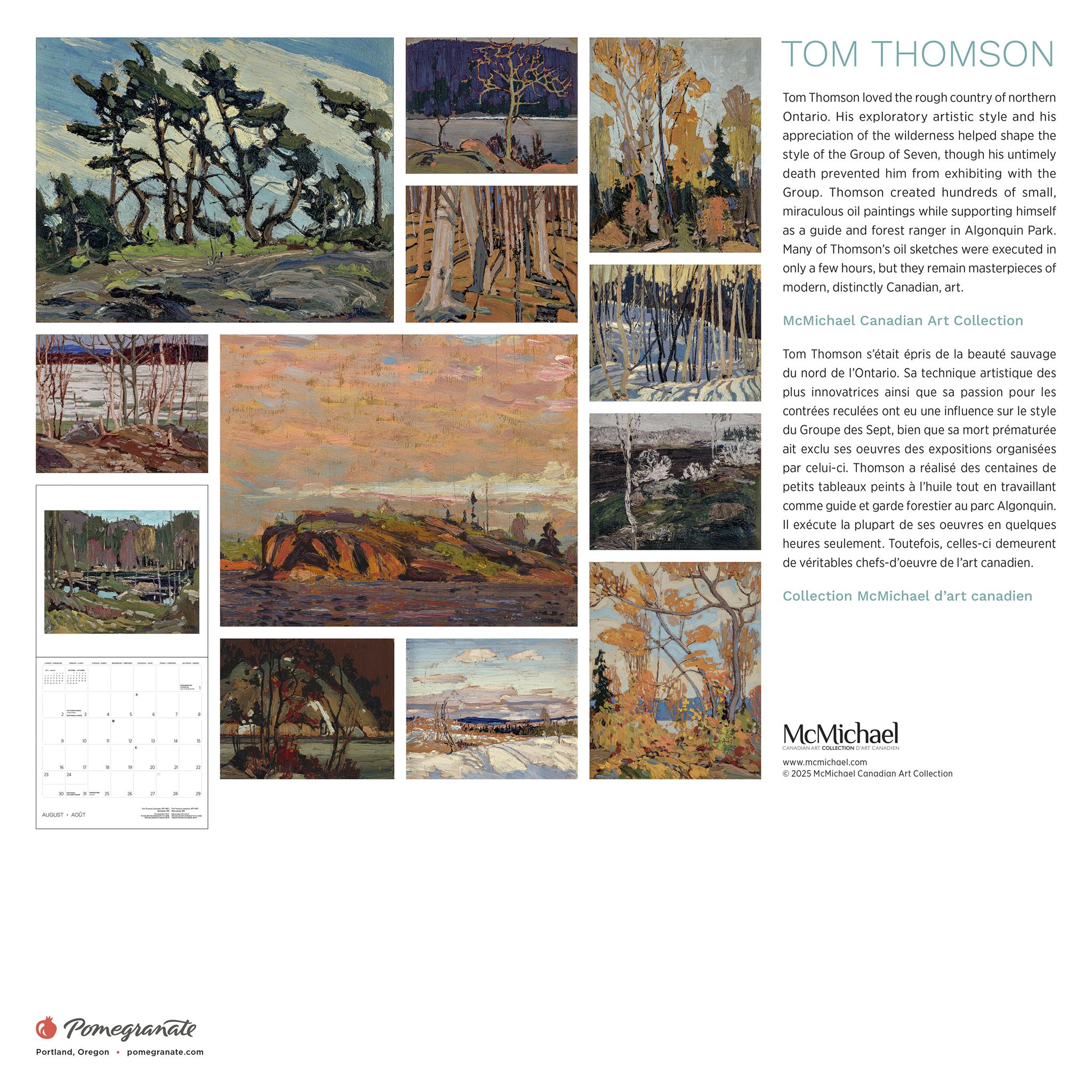 Tom Thomson 2026 Wall Calendar