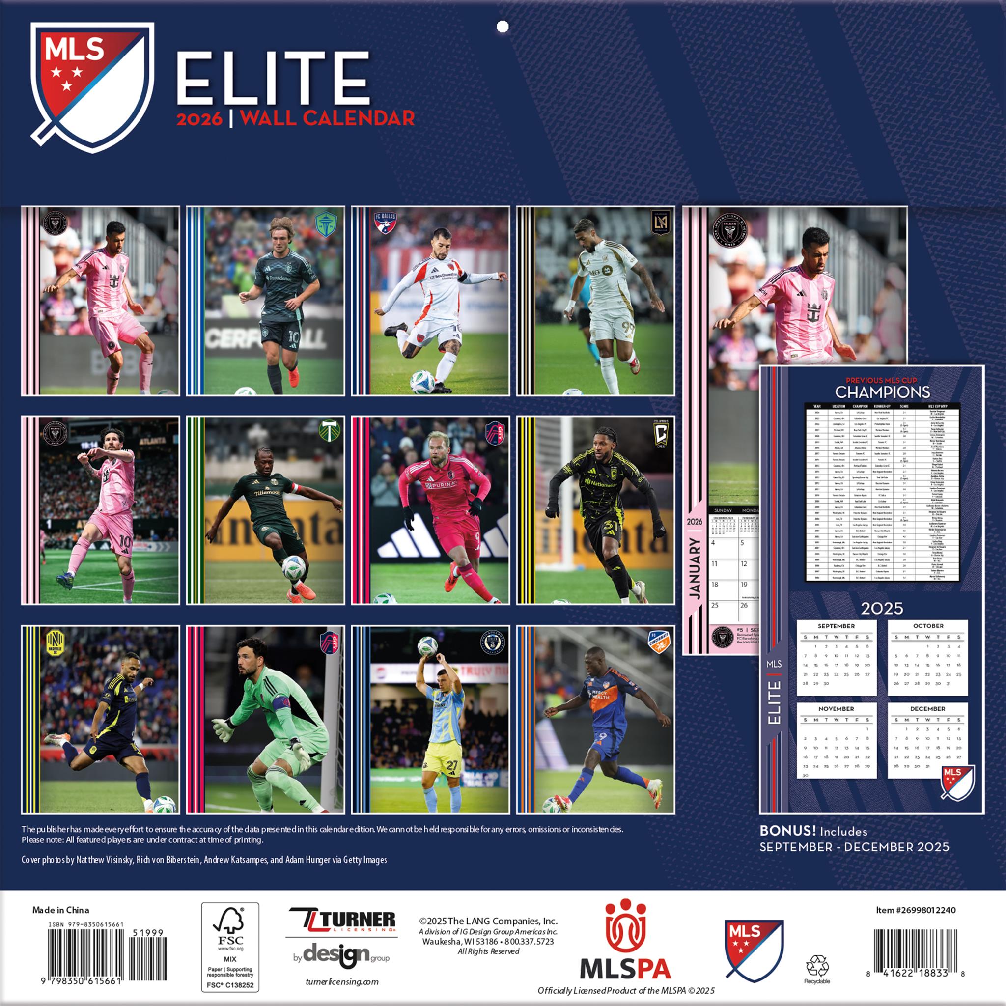 MLS Elite 2026 Wall Calendar