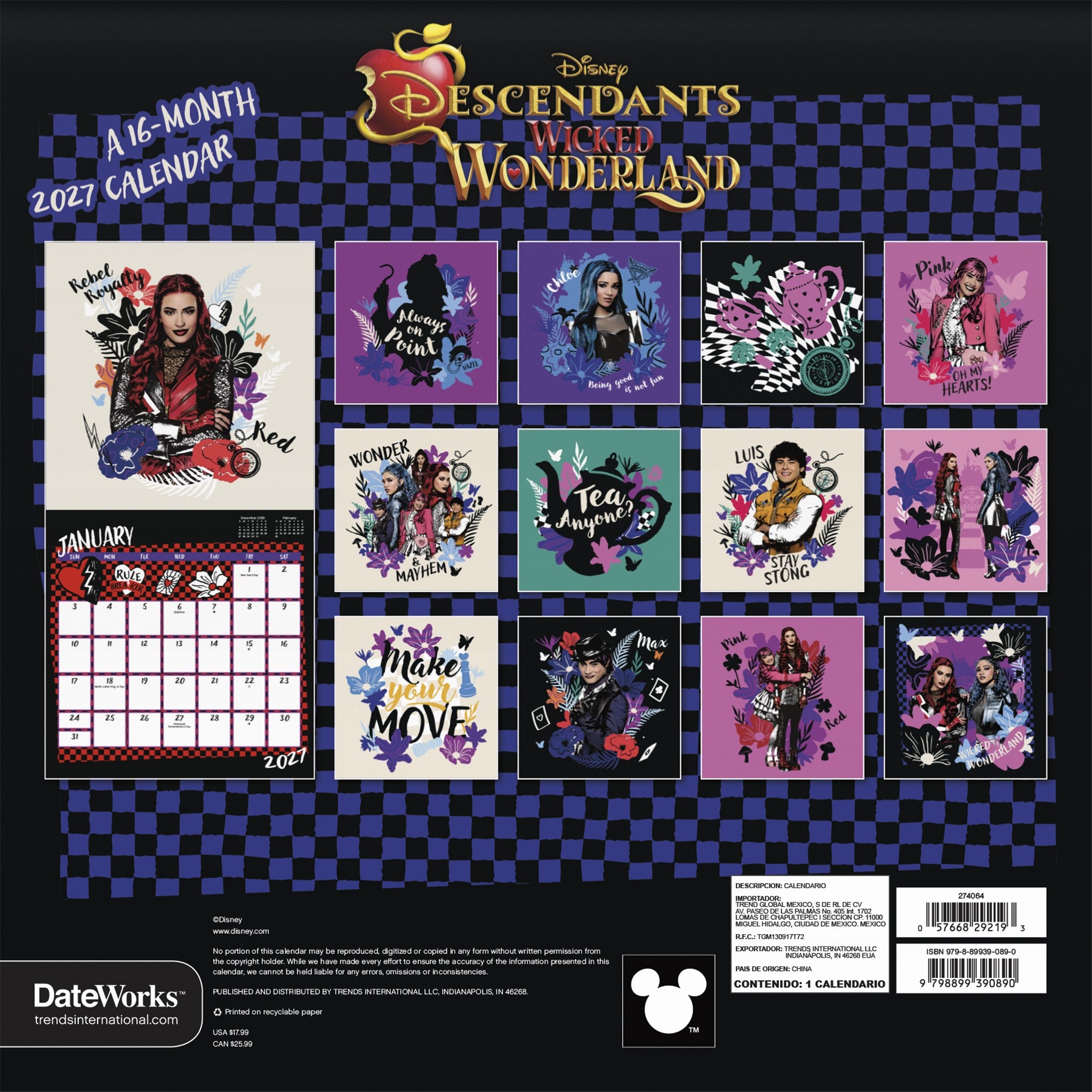 Descendants: Wicked Wonderland 2027 Wall Calendar