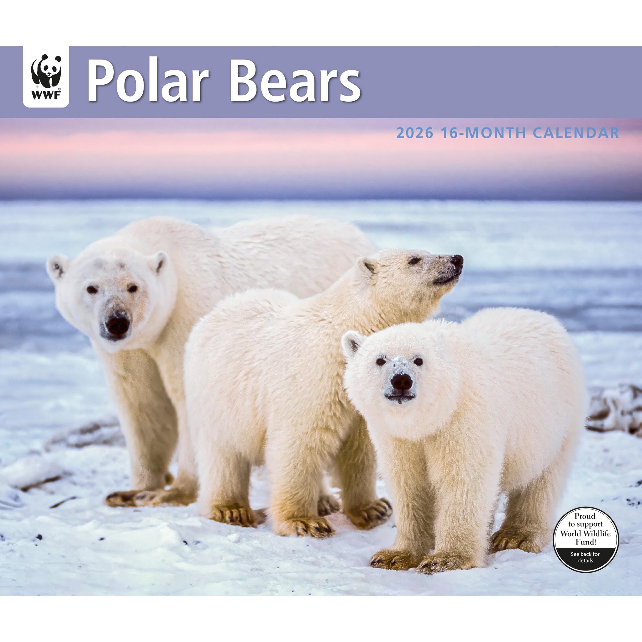 World Wildlife Fund Polar Bears 2026 Wall Calendar
