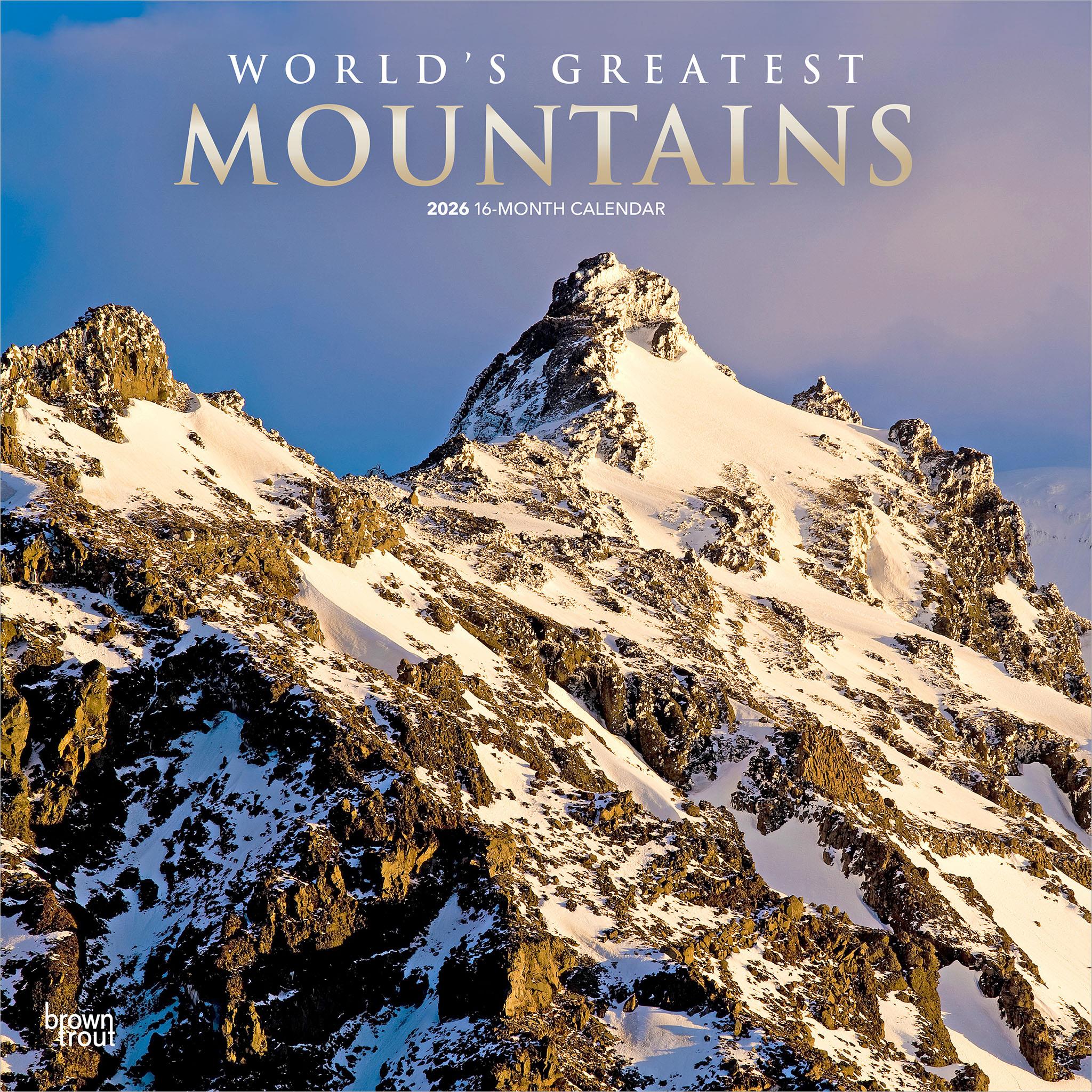 Worlds Greatest Mountains 2026 Wall Calendar - Online Only