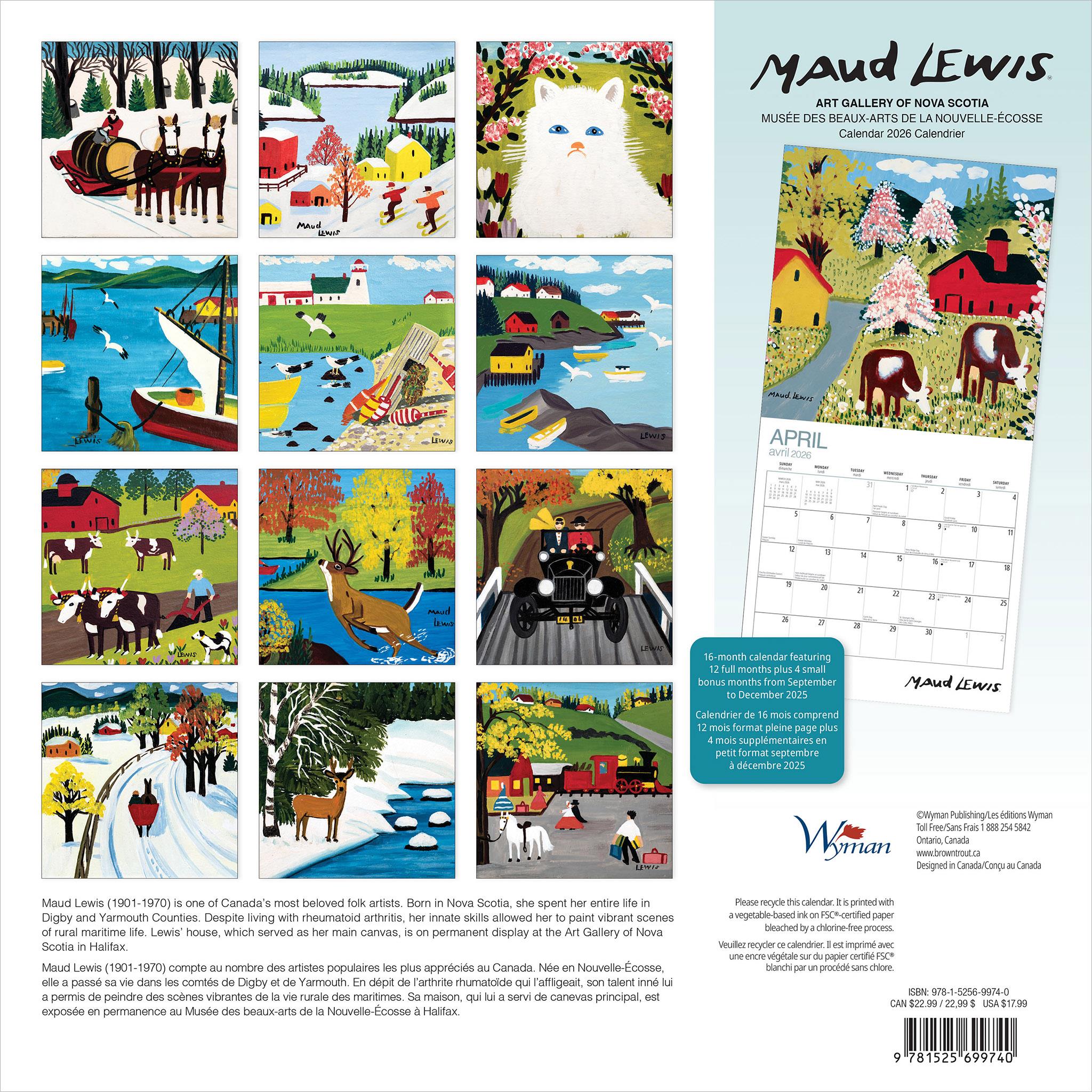Maud Lewis 2026 Wall Calendar