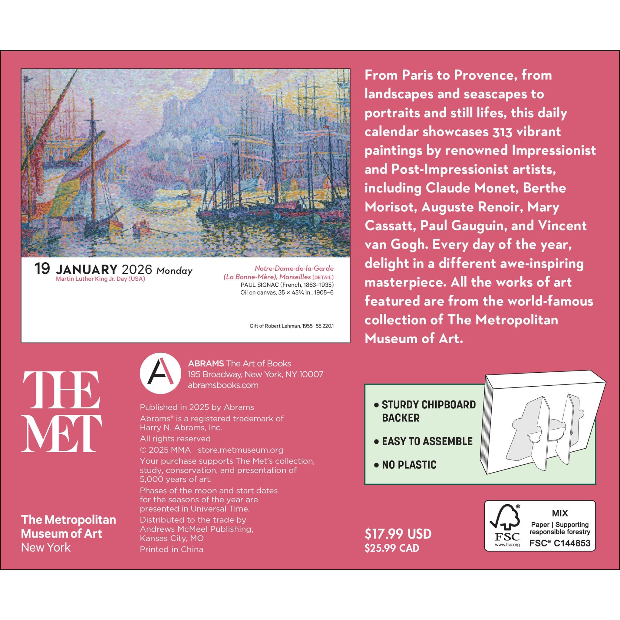 Impressionism And Post-Impressionism 2026 Box Calendar - Online Only