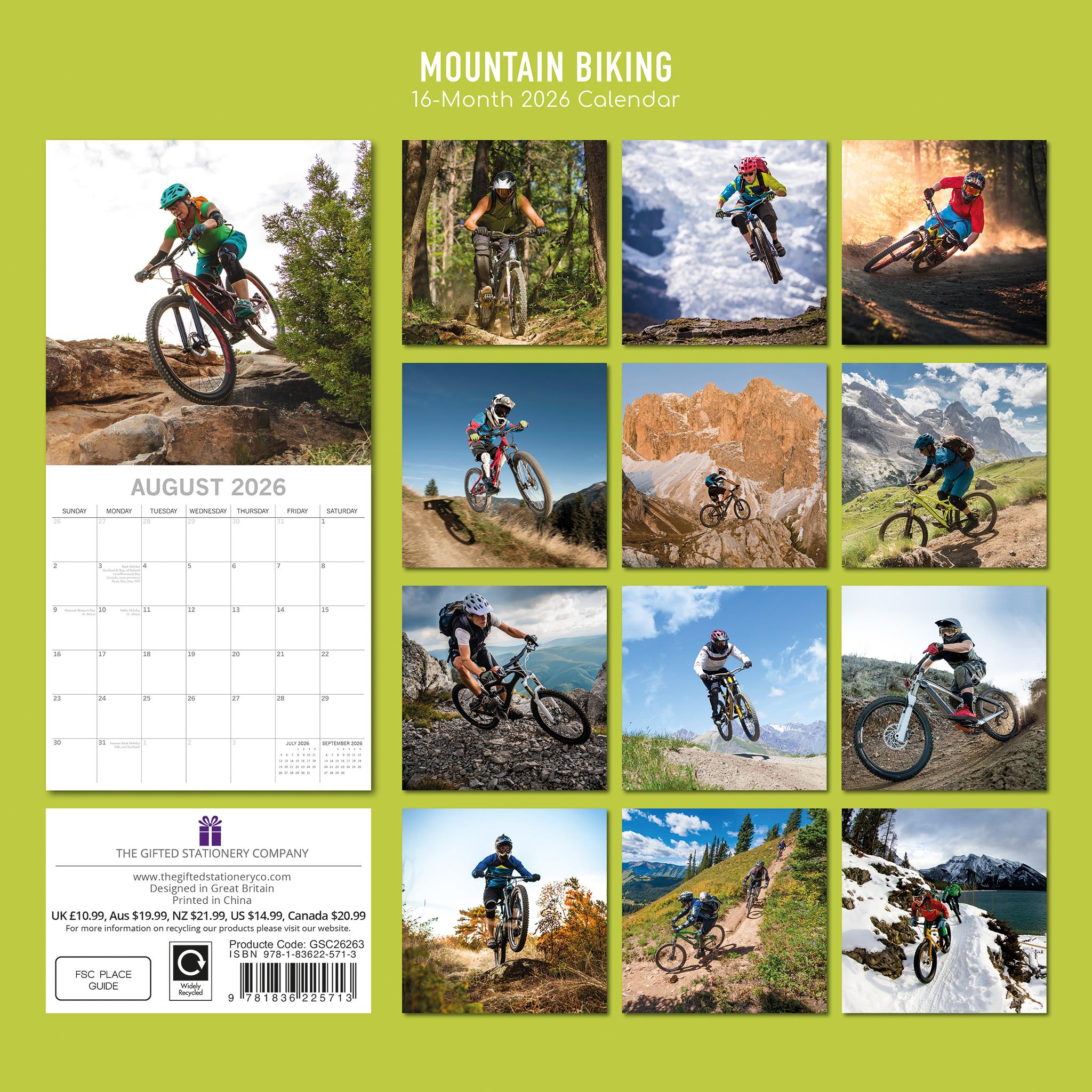 Mountain Biking 2026 Wall Calendar