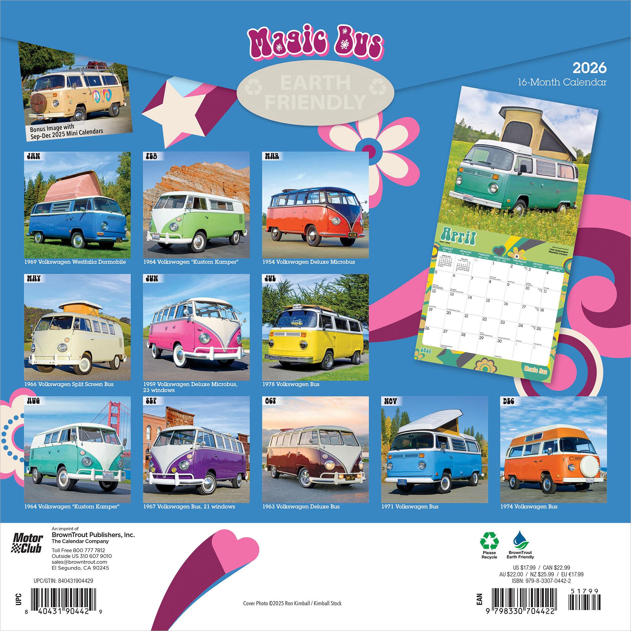 Magic Bus 2026 Wall Calendar
