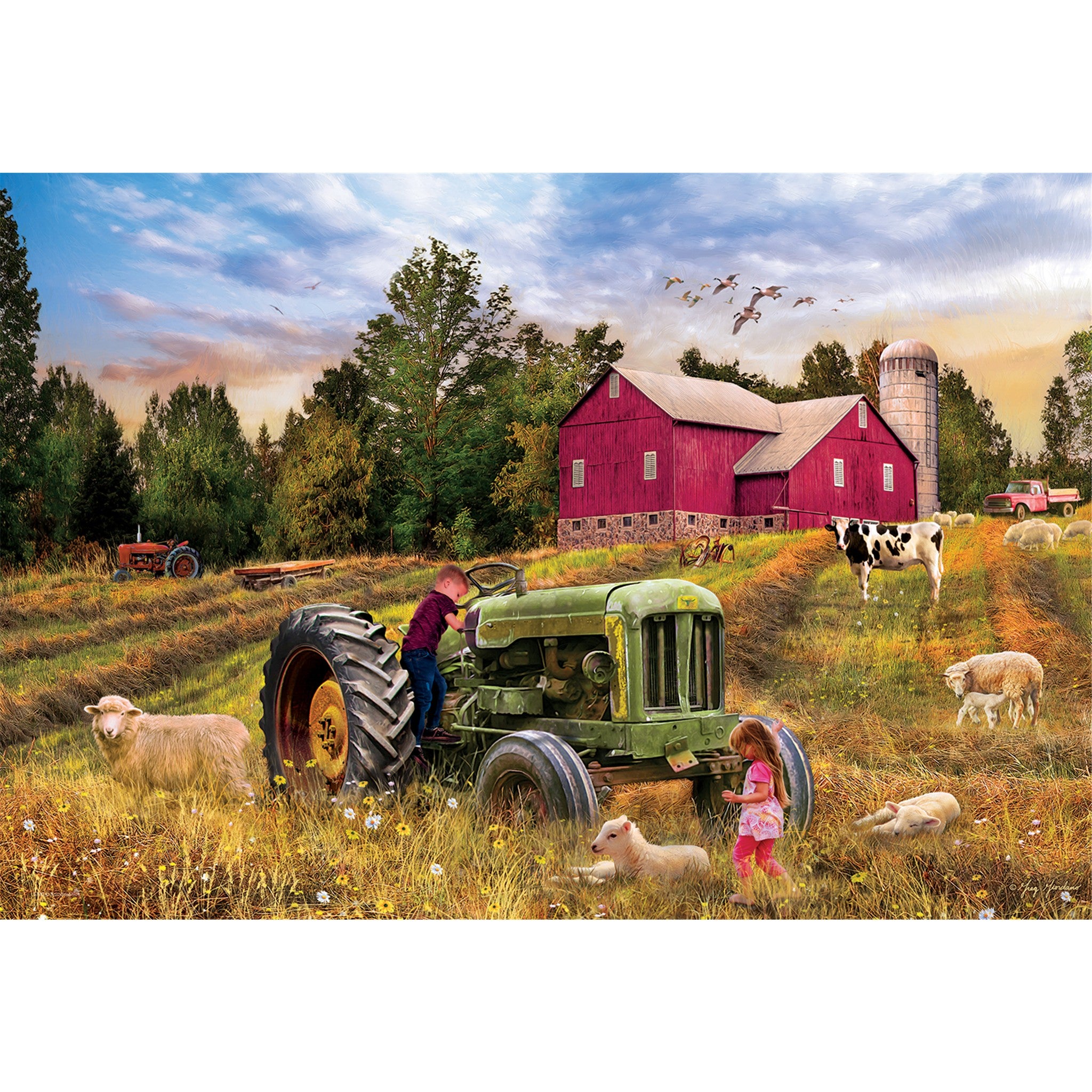 Tractor 550 Piece Puzzle in Shaped Tin