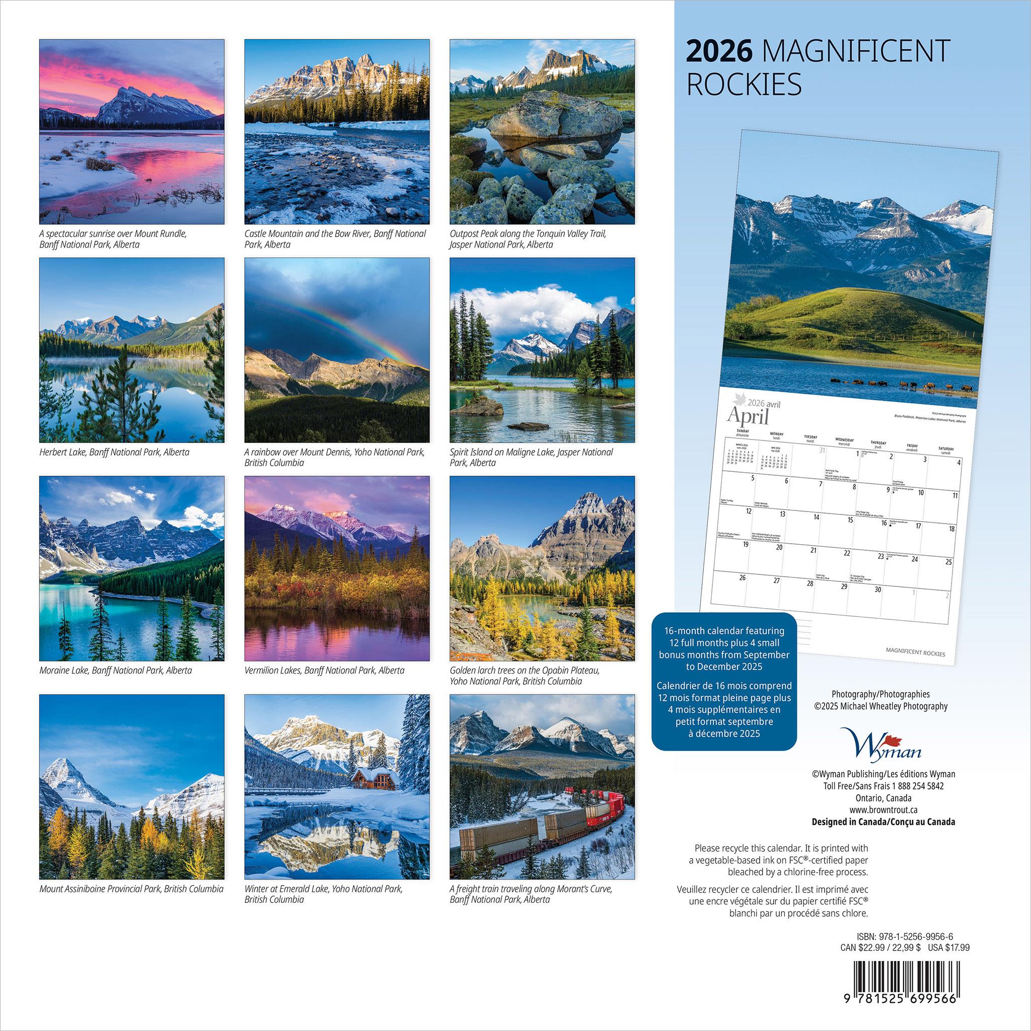 Magnificent Rockies 2026 Wall Calendar
