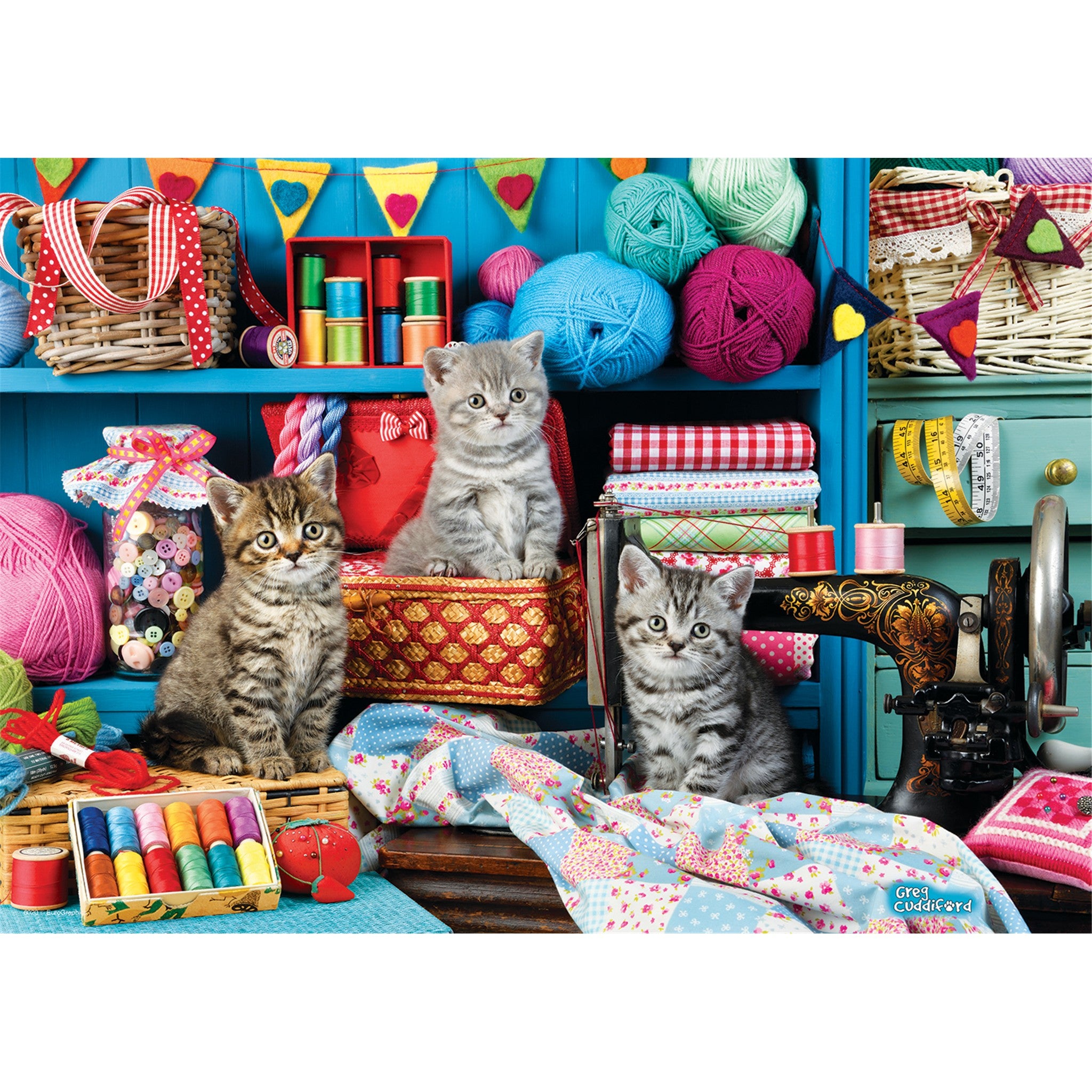 Kittens in Sewing Room 48 Piece Puzzle