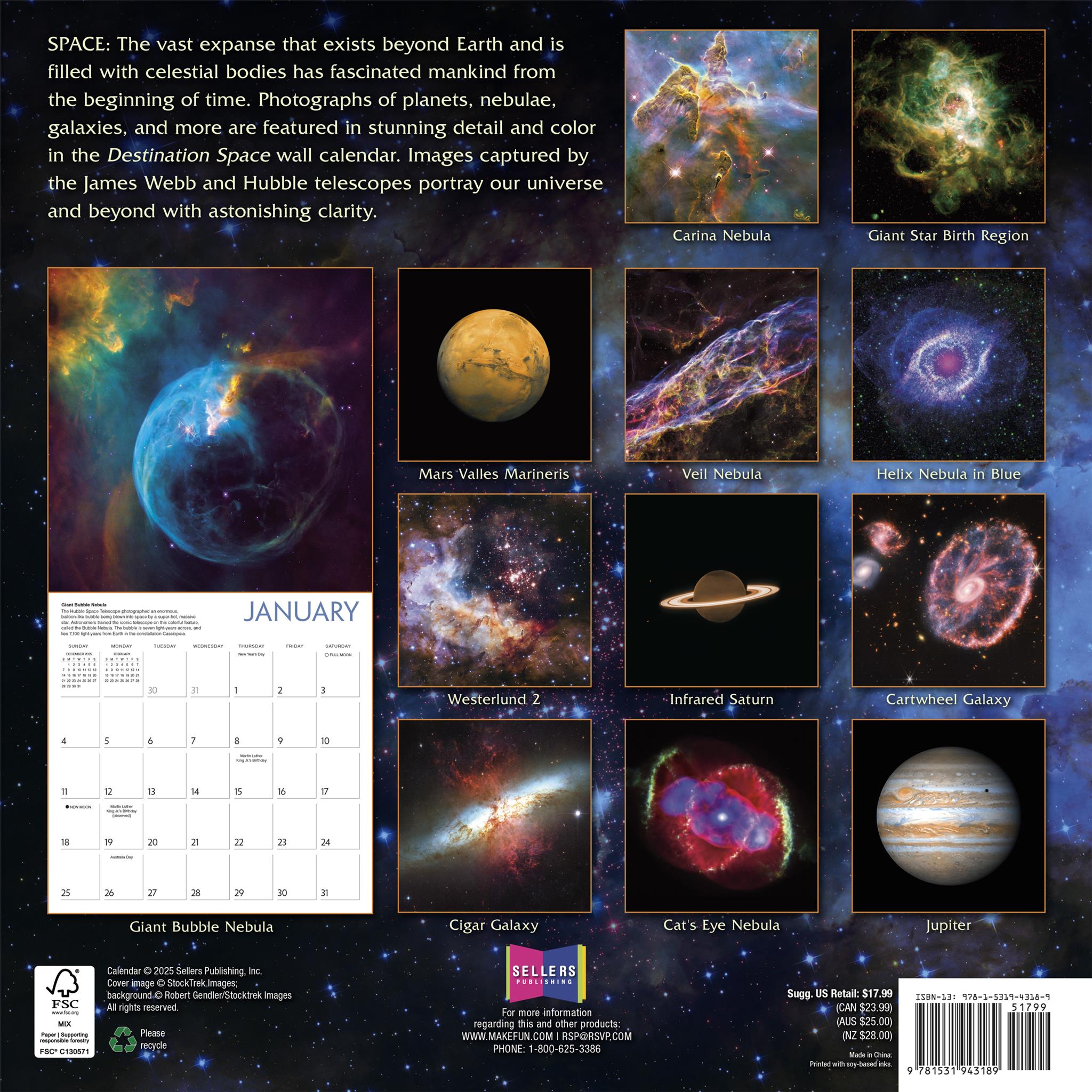 Destination Space 2026 Wall Calendar - Online Only