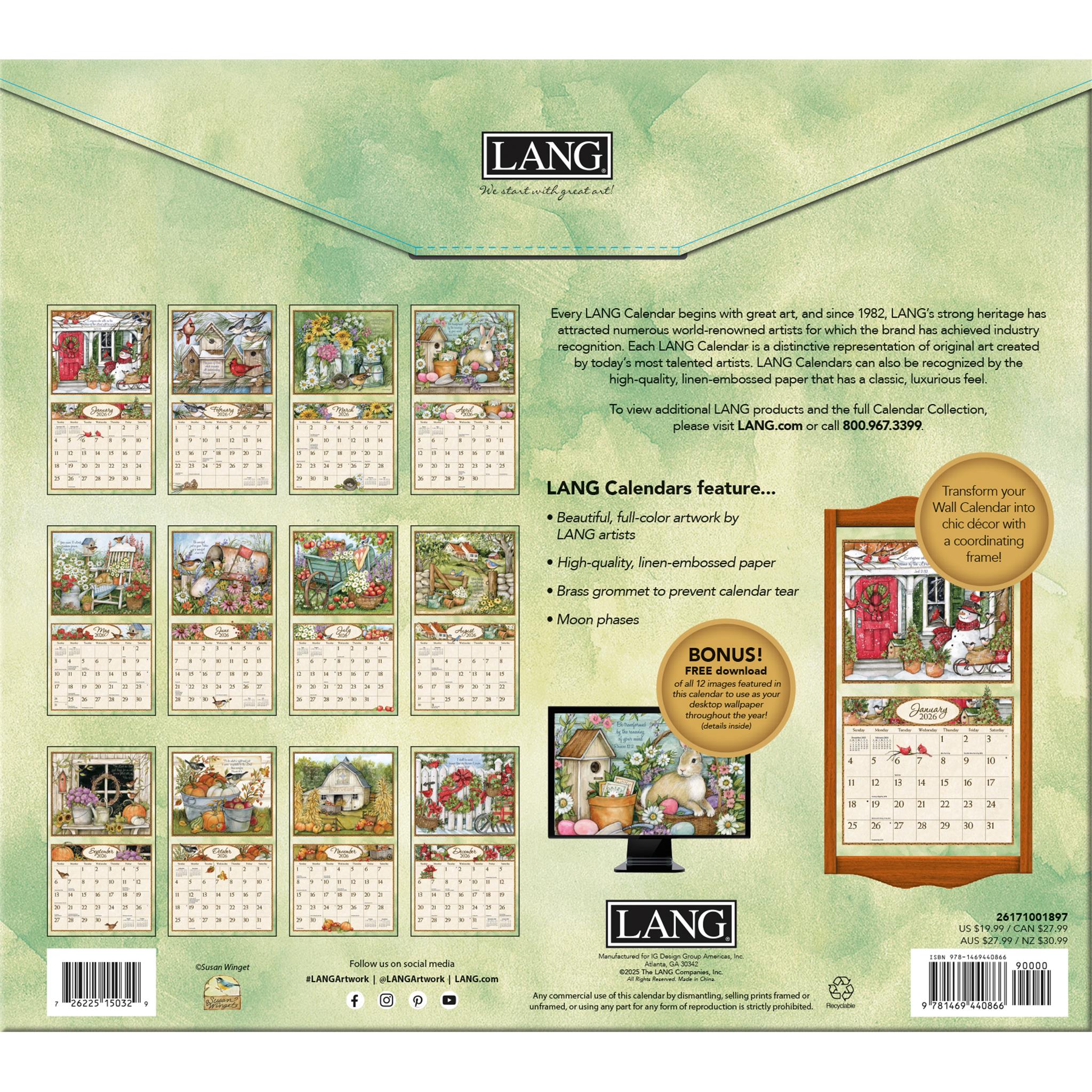 Bountiful Blessings 2026 Deluxe Special Edition Wall Calendar with Print