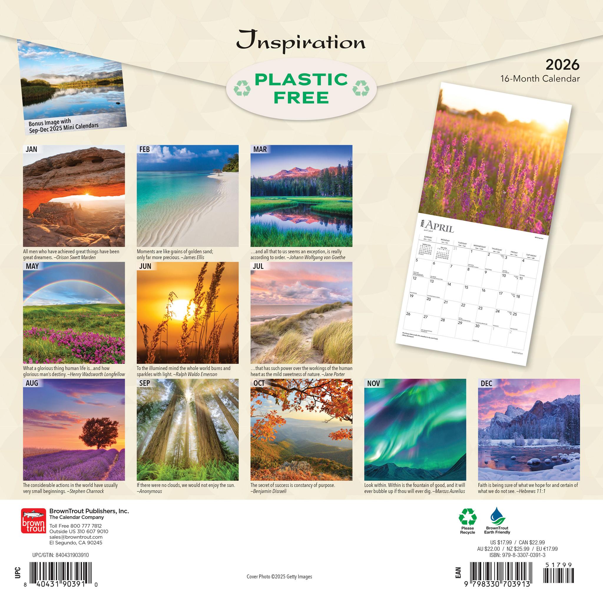 Inspiration 2026 Wall Calendar - Calendar Club Canada