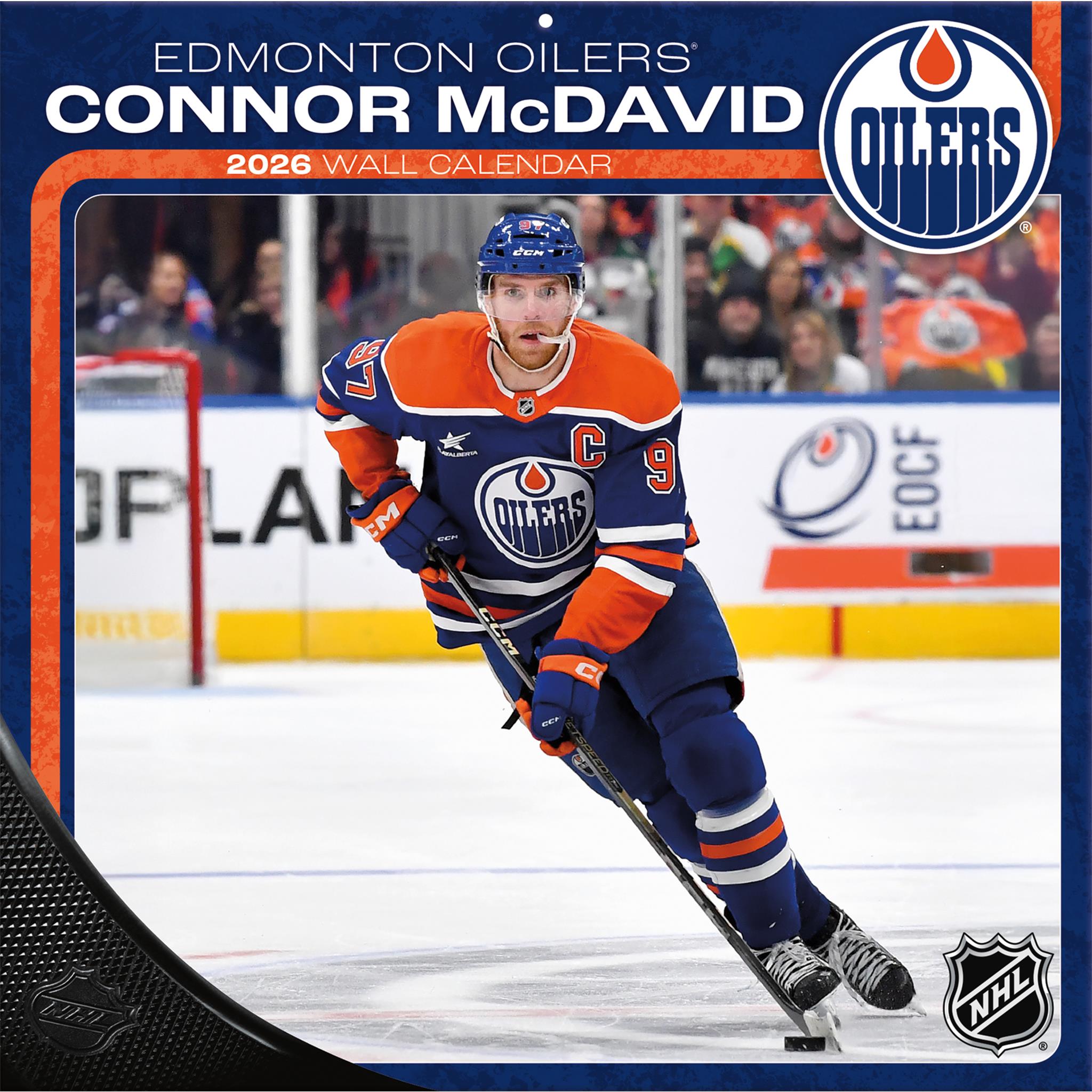 NHL Connor Mcdavid Edmonton Oilers 2026 Wall Calendar
