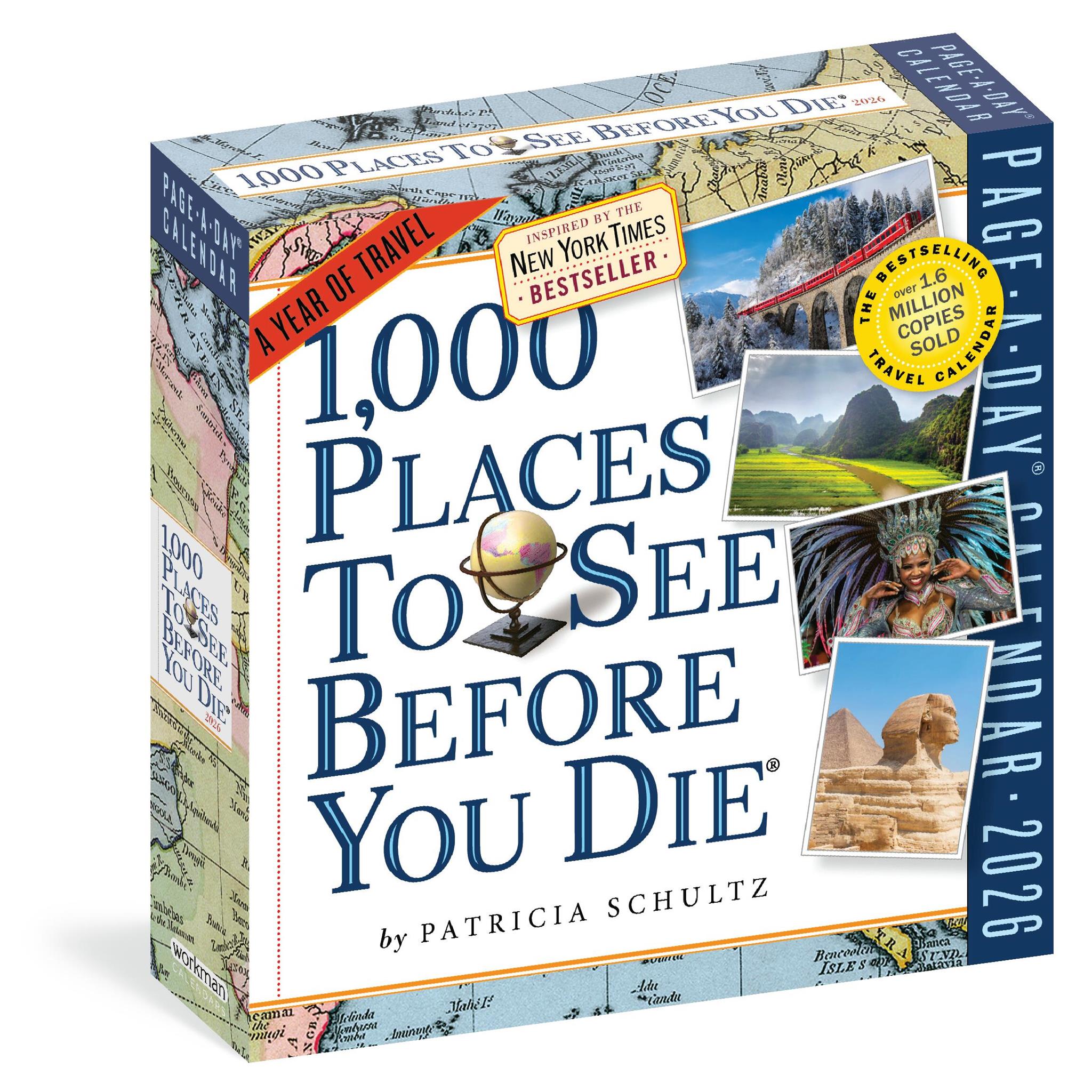 1000 Places To See Before You Die 2026 Box Calendar packaging