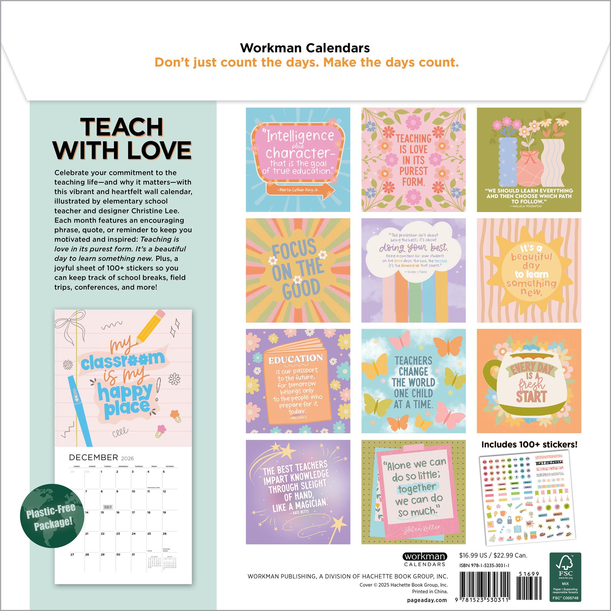 Teaching Is A Work Of Heart 2026 Wall Calendar - Online Only