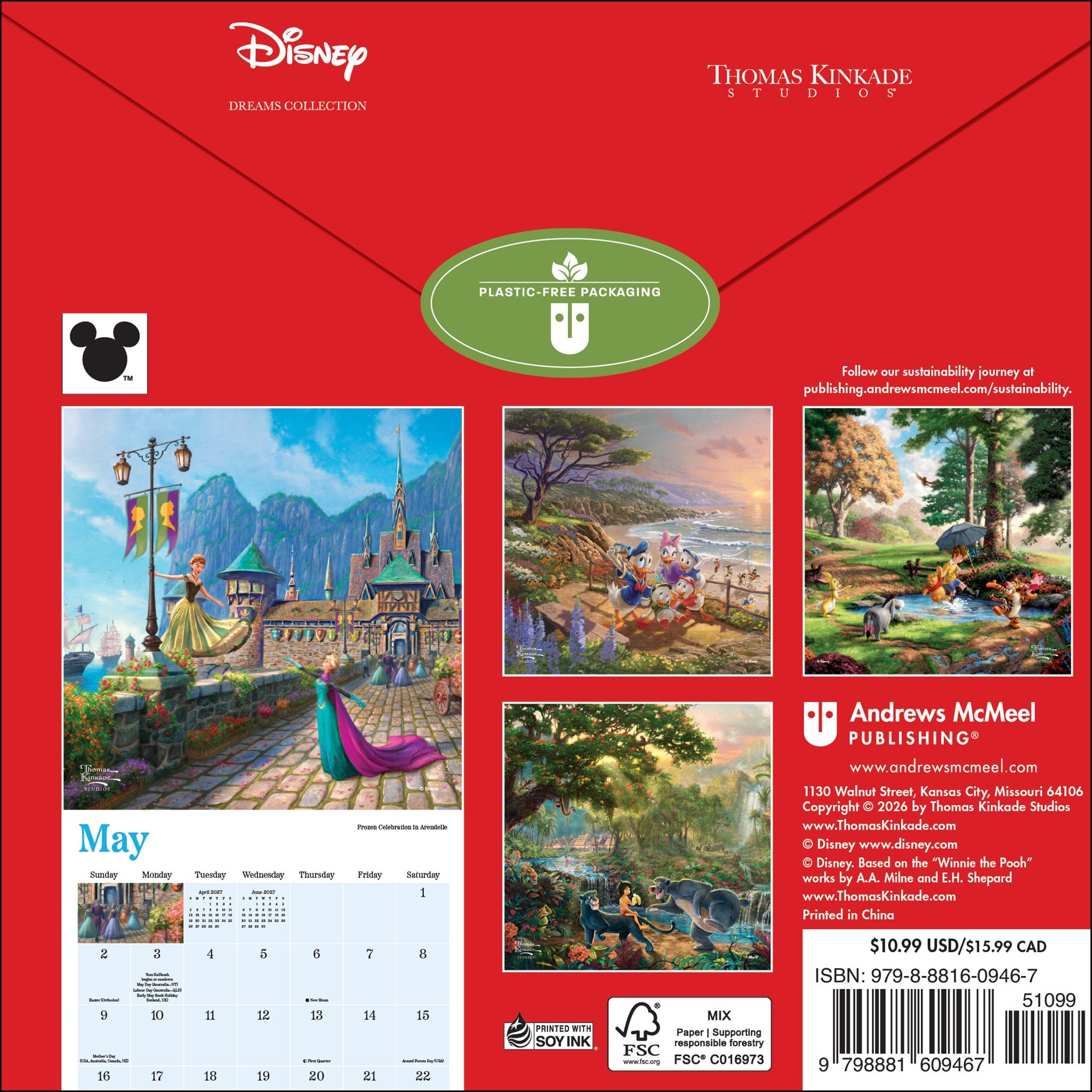 Thomas Kinkade Disney Dreams Collection 2027 Mini Calendar