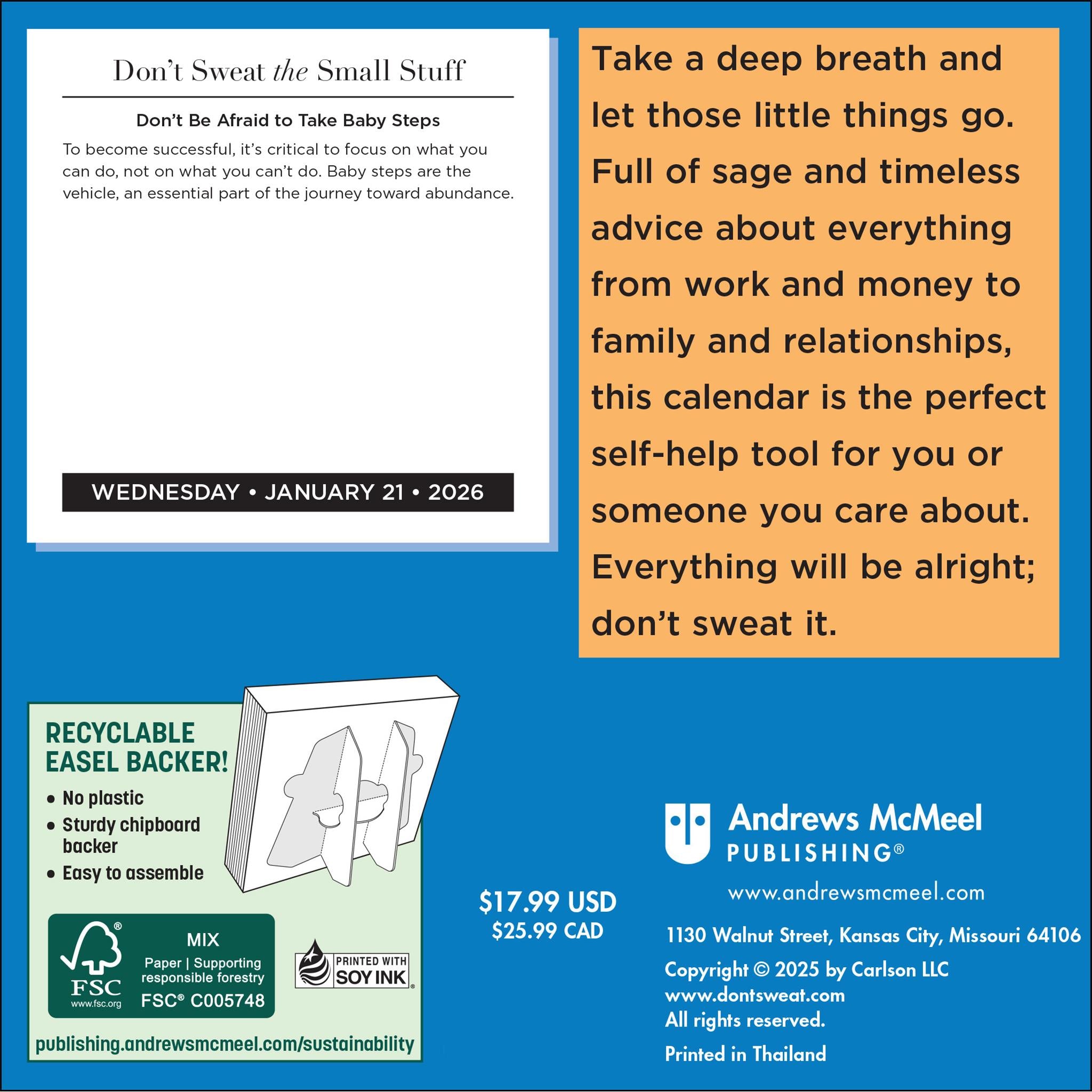 Don't Sweat The Small Stuff 2026 Box Calendar