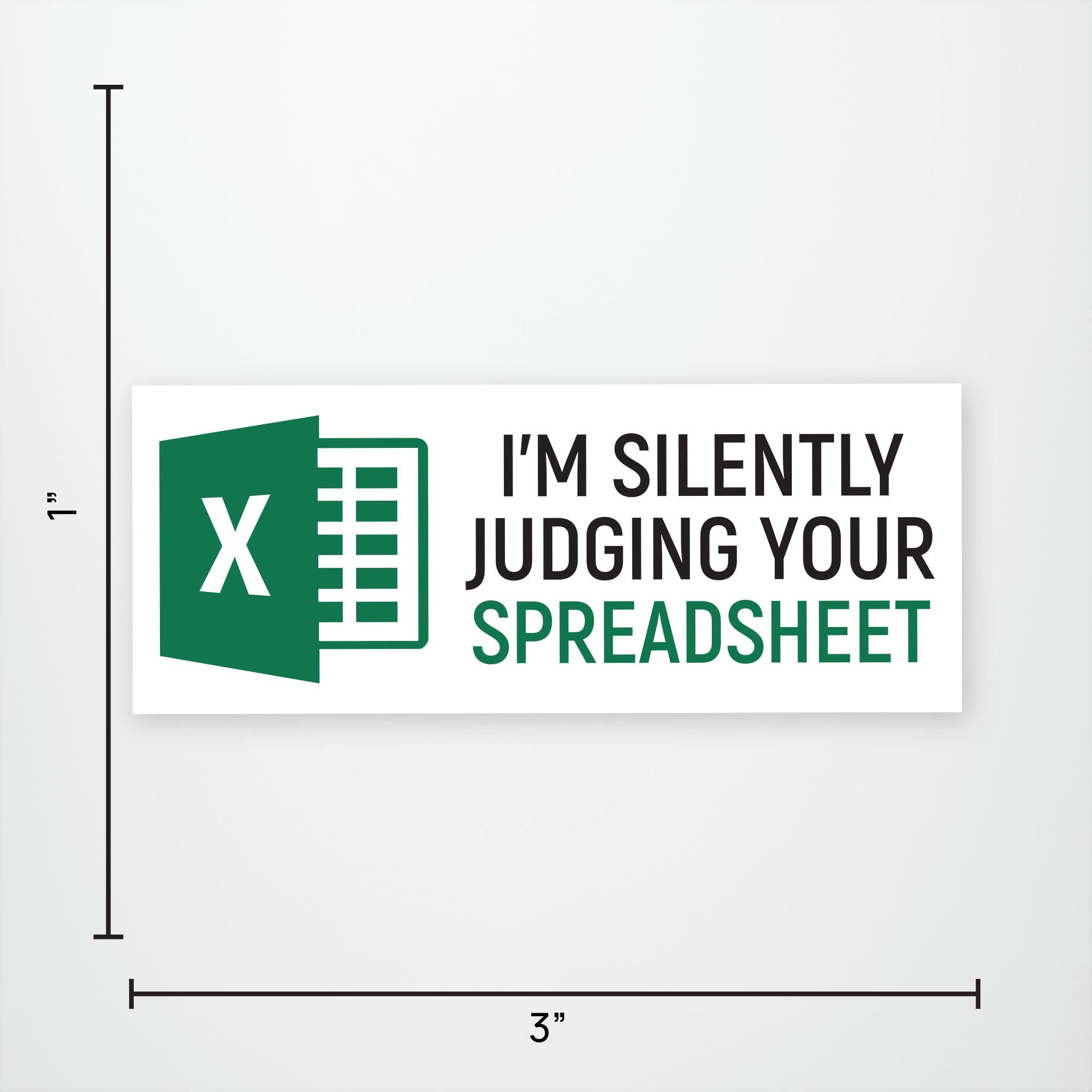 Silently Judging Your Spreadsheet Exclusive Vinyl Sticker