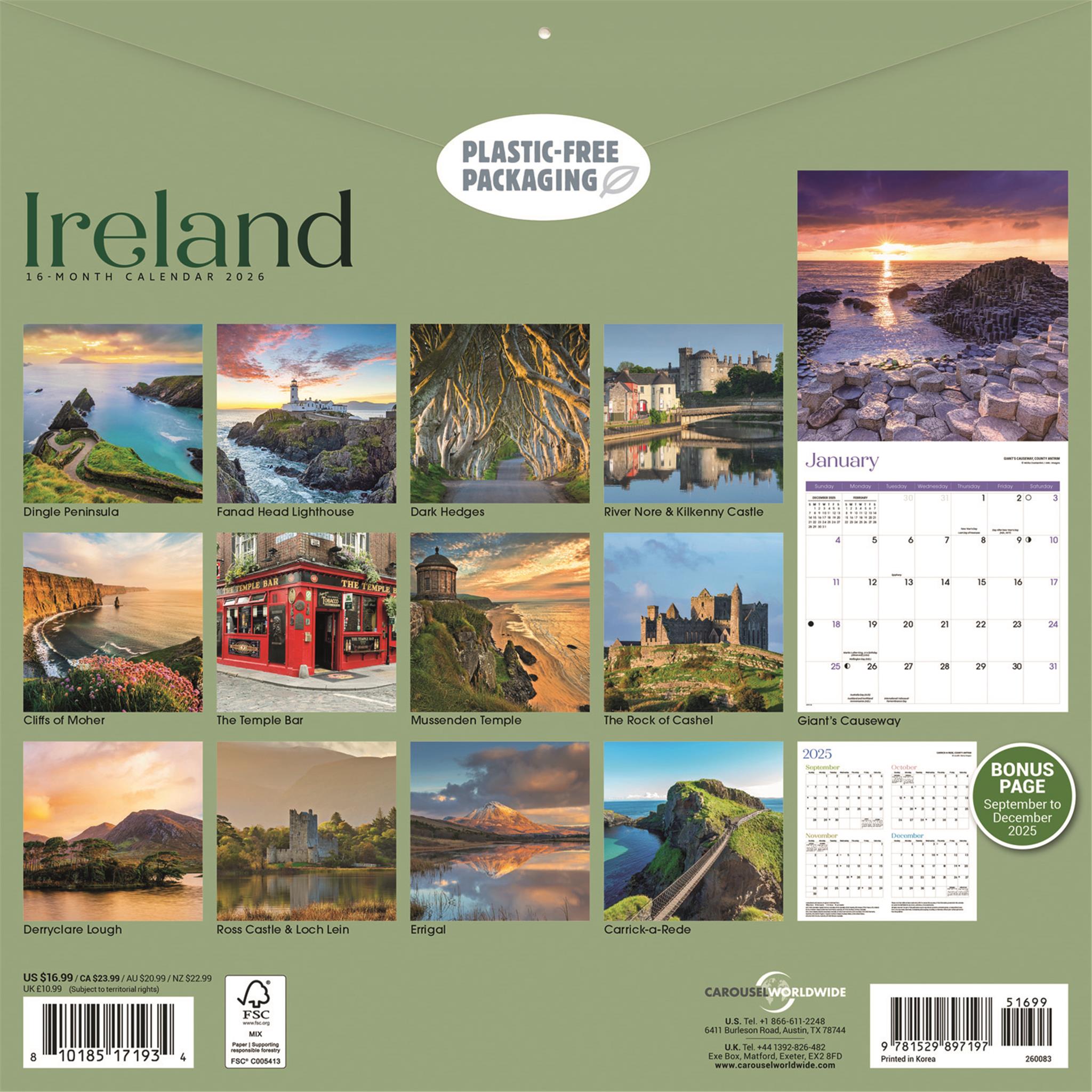 Ireland 2026 Wall Calendar