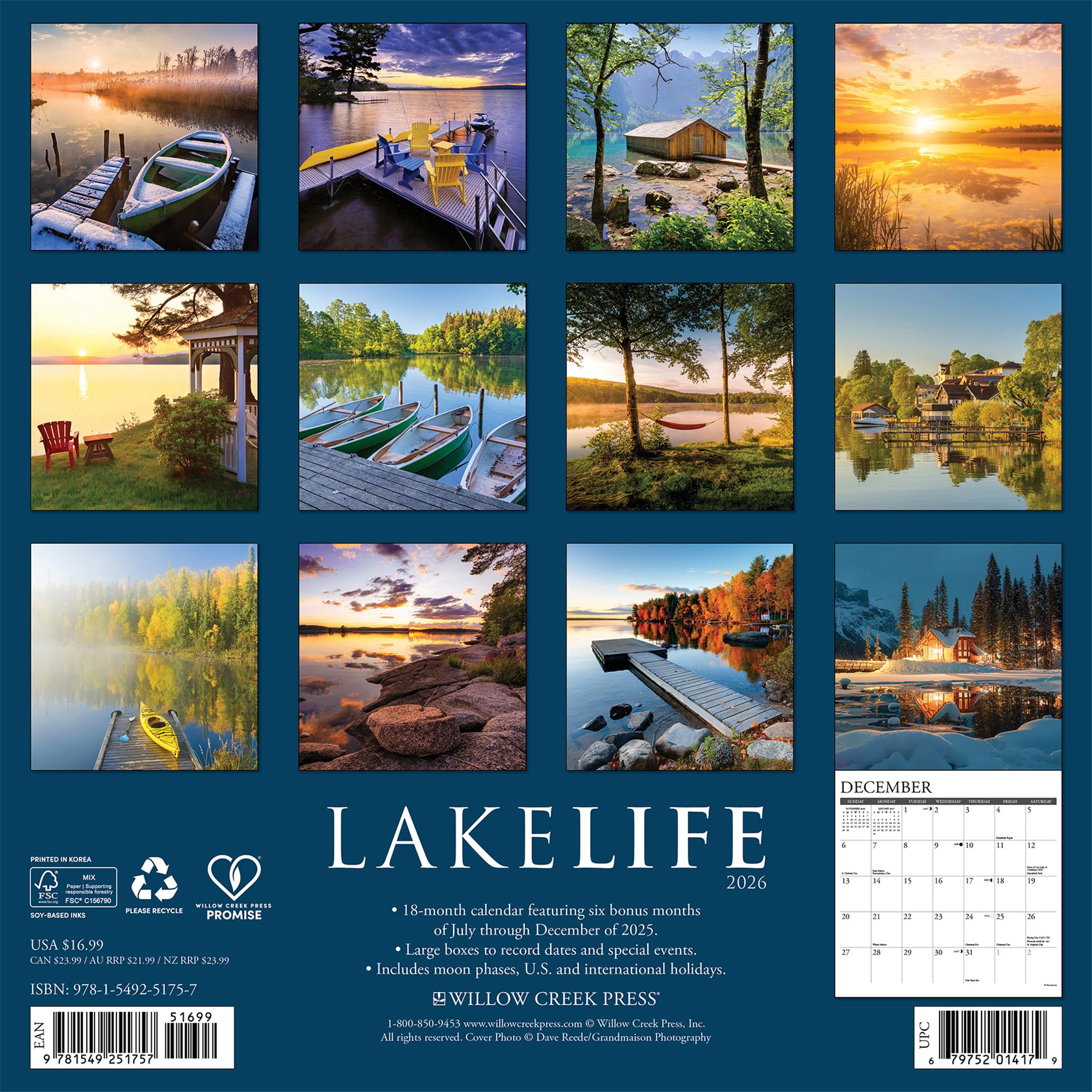 Lake Life 2026 Wall Calendar