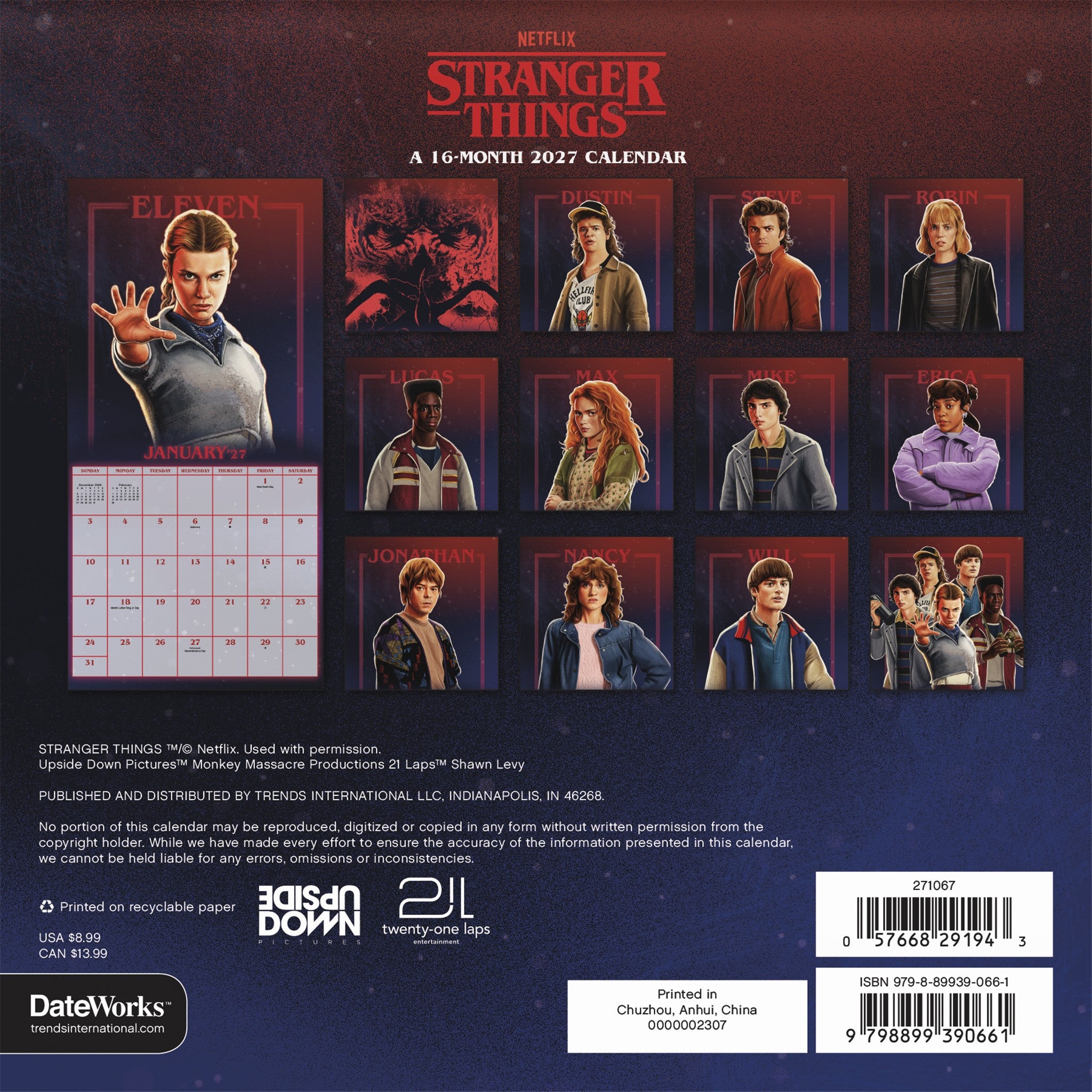 Stranger Things 2027 Mini Calendar