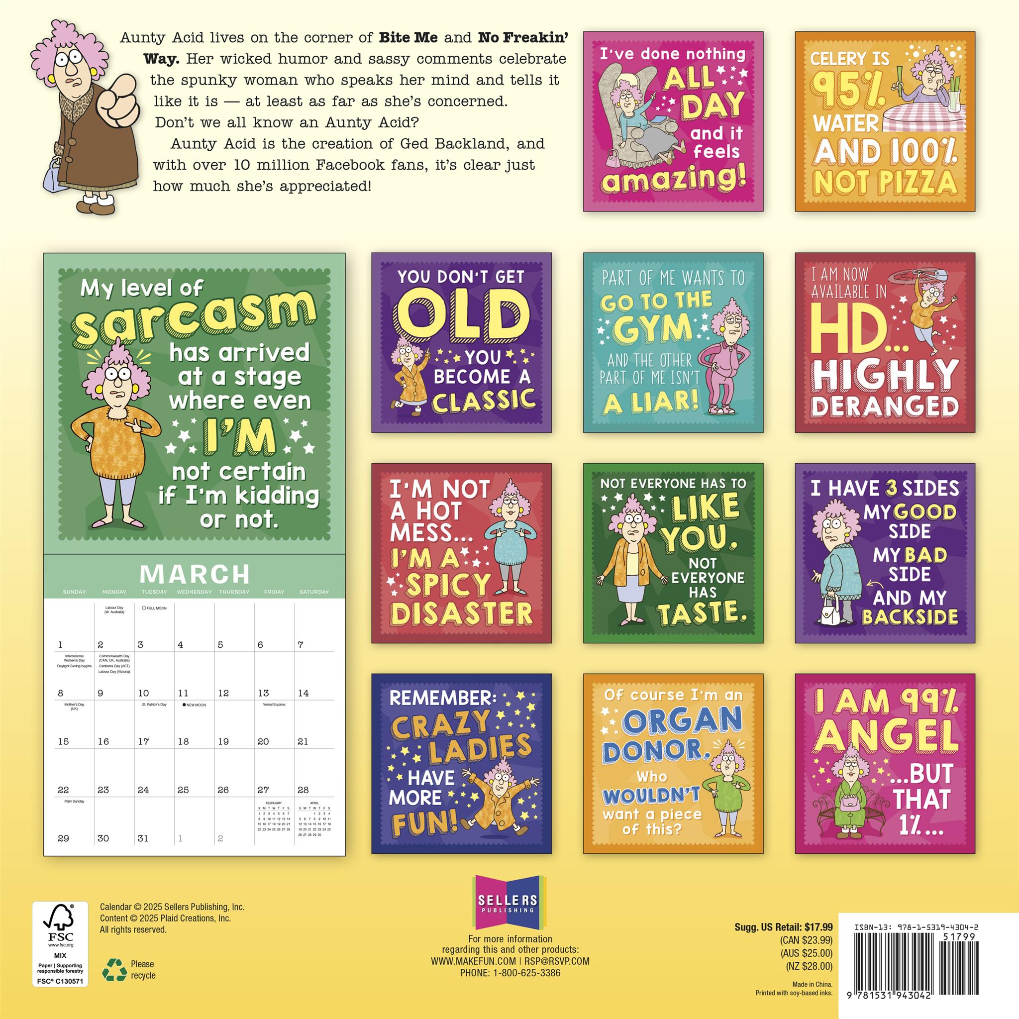 Aunty Acid 2026 Wall Calendar - Online Only