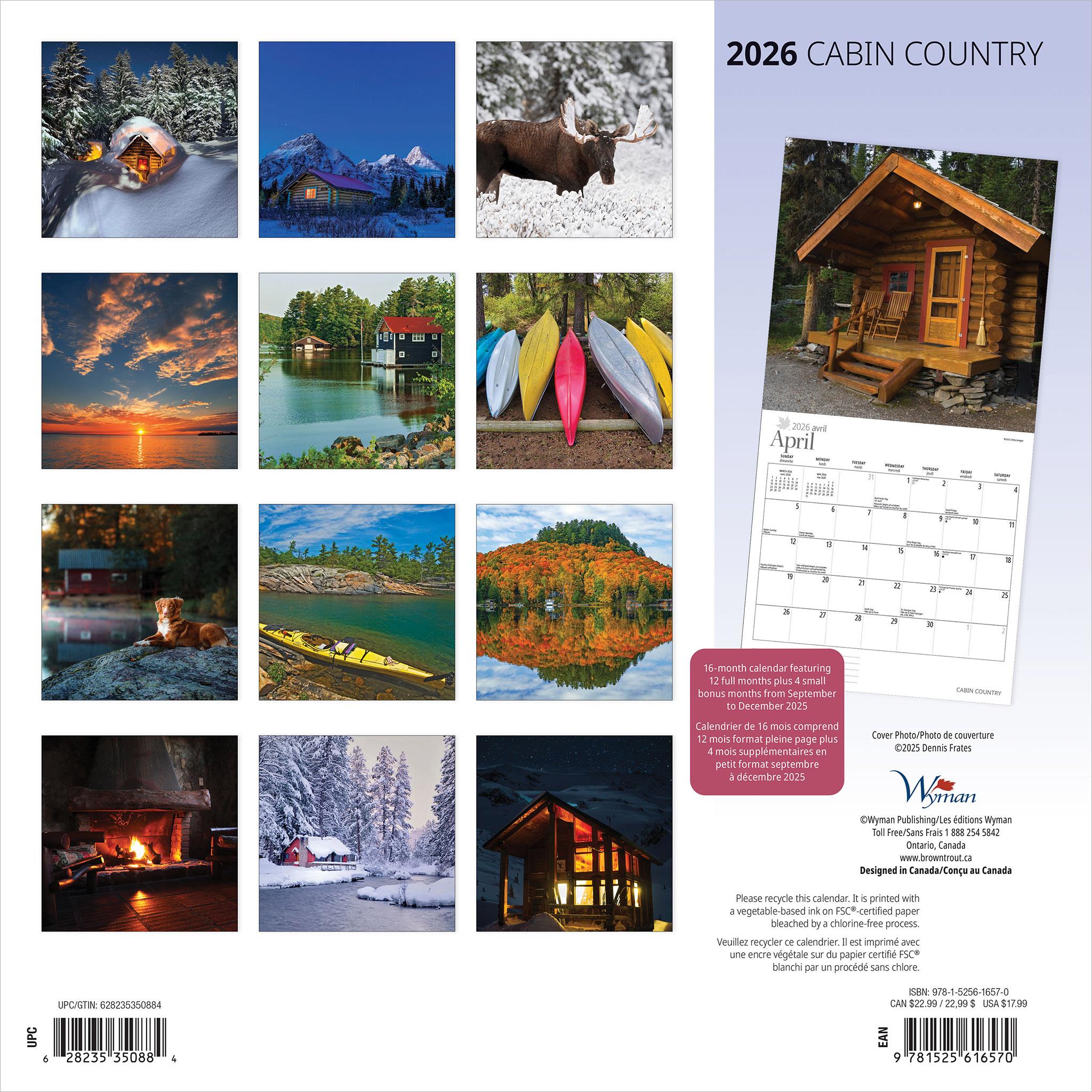 Cabin Country 2026 Wall Calendar