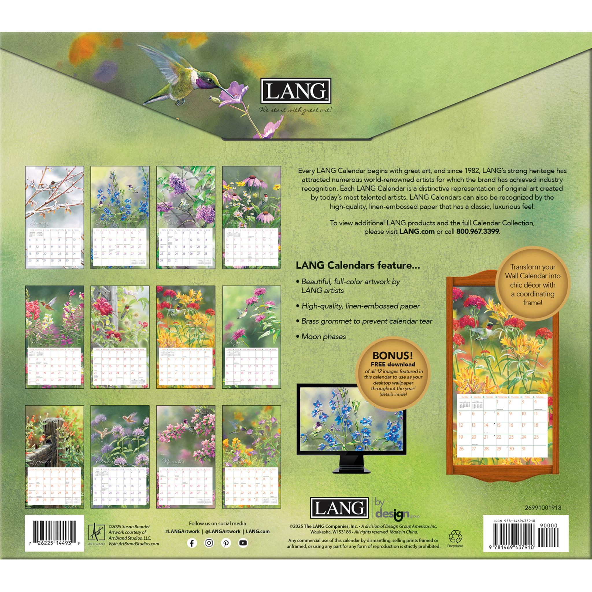 Hummingbirds 2026 Deluxe Wall Calendar - Online Only