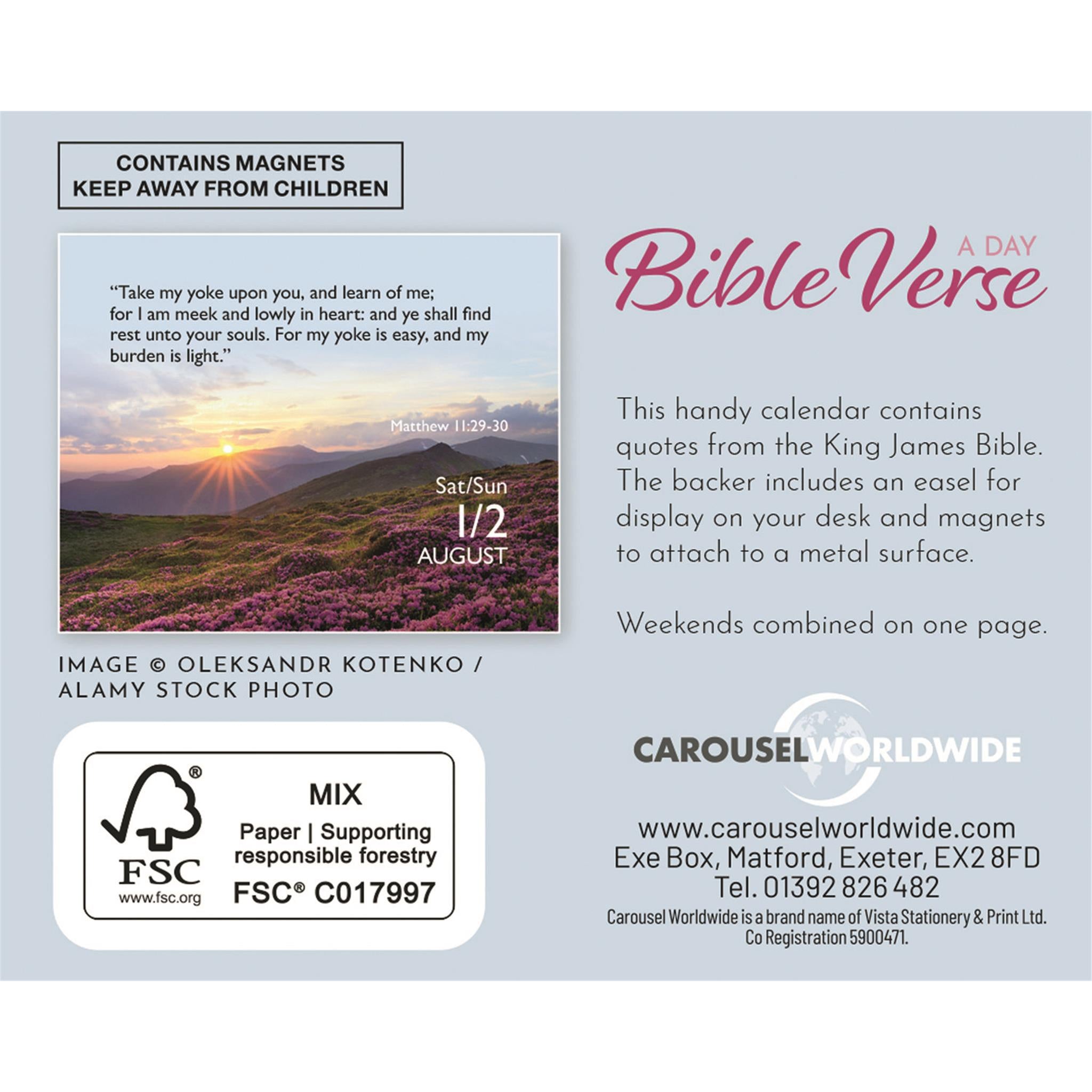 Bible Verse A Day 2026 Small Box Calendar