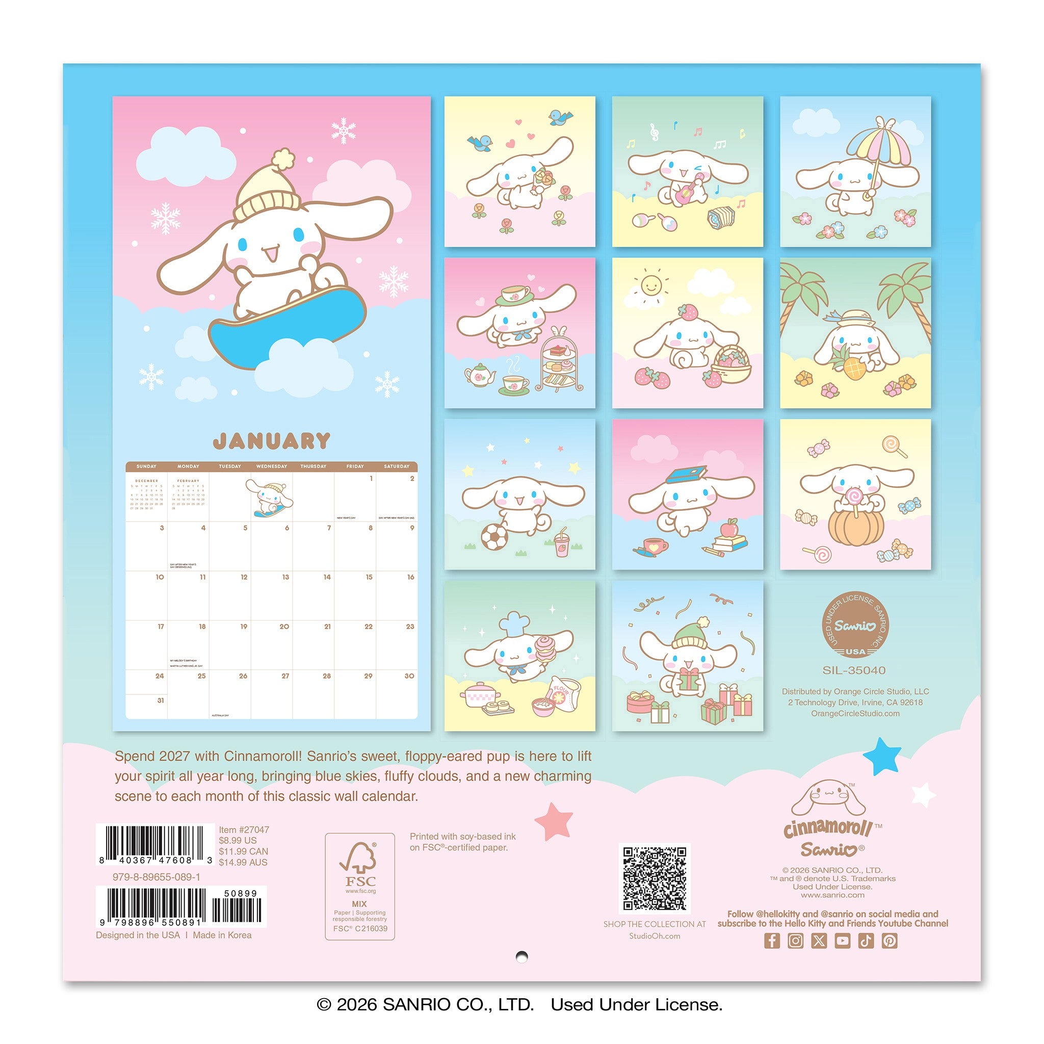 Cinnamoroll 2027 Mini Calendar