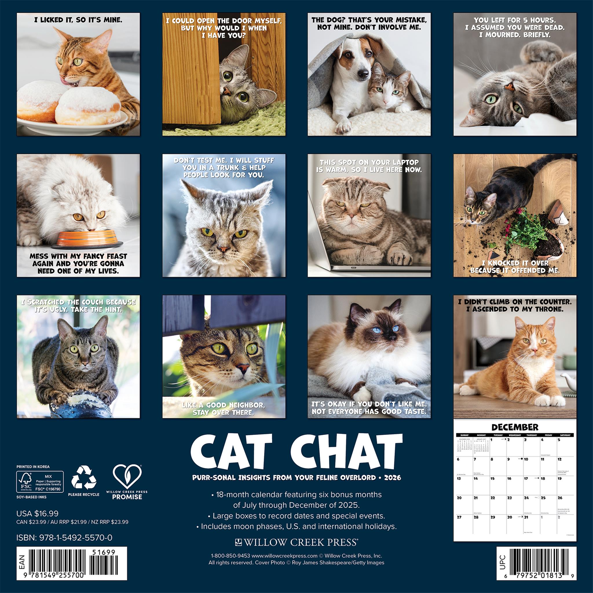 Cat Chat 2026 Wall Calendar - Online Only
