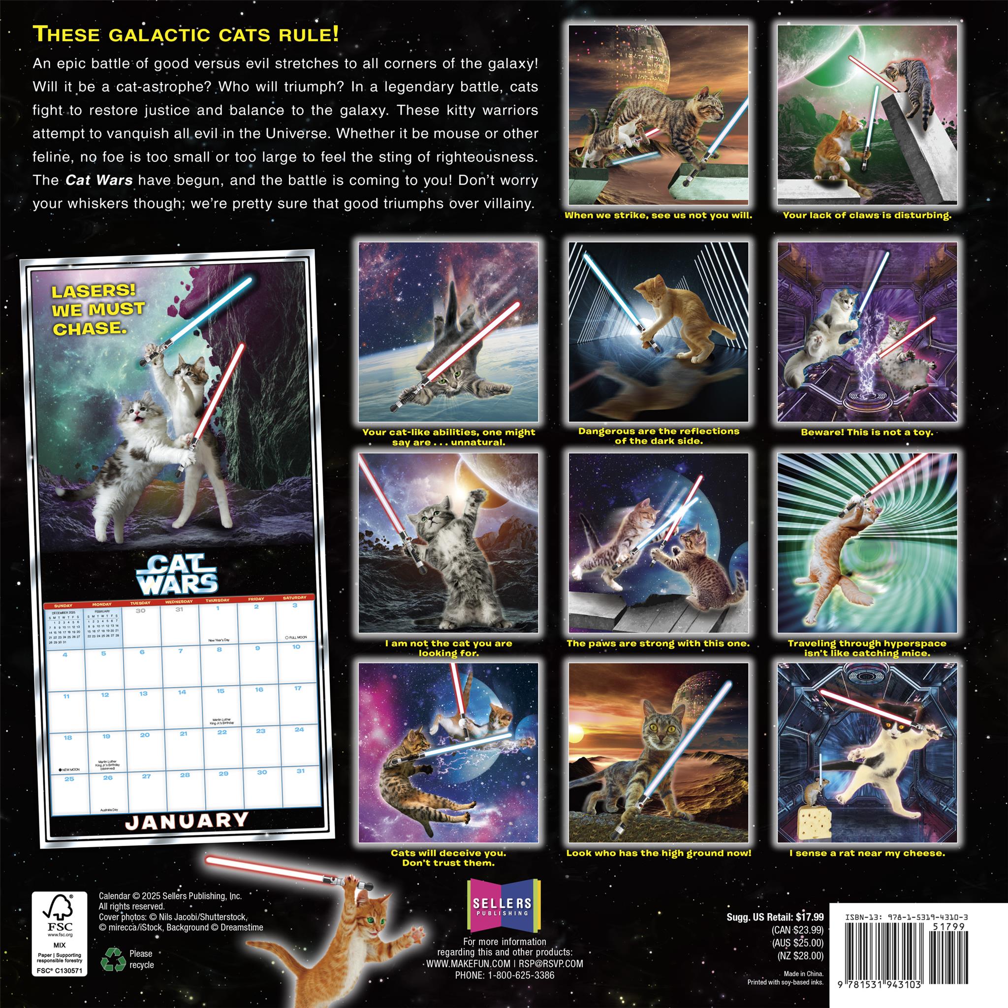 Cat Wars 2026 Wall Calendar