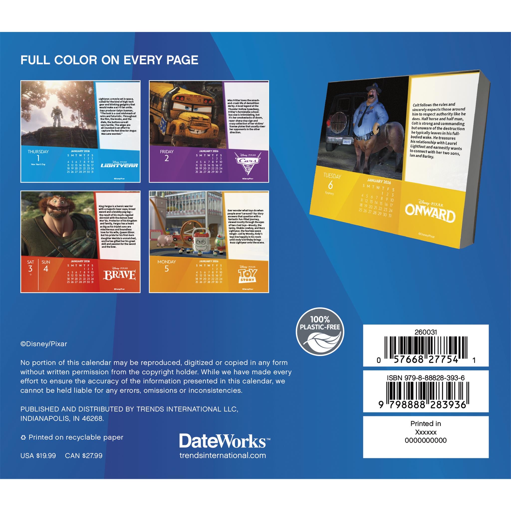 Disney Pixar 2026 Box Calendar - Online Only