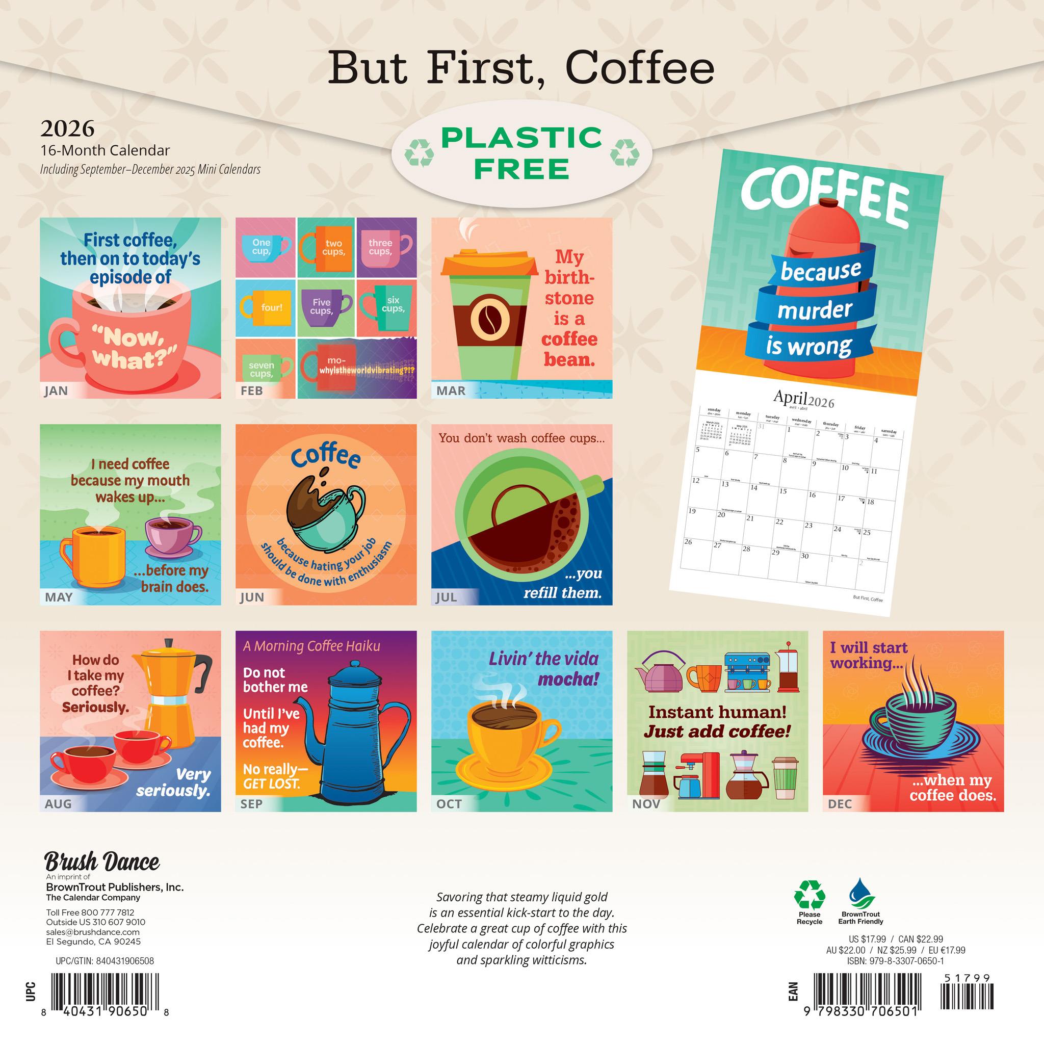 But First Coffee 2026 Wall Calendar