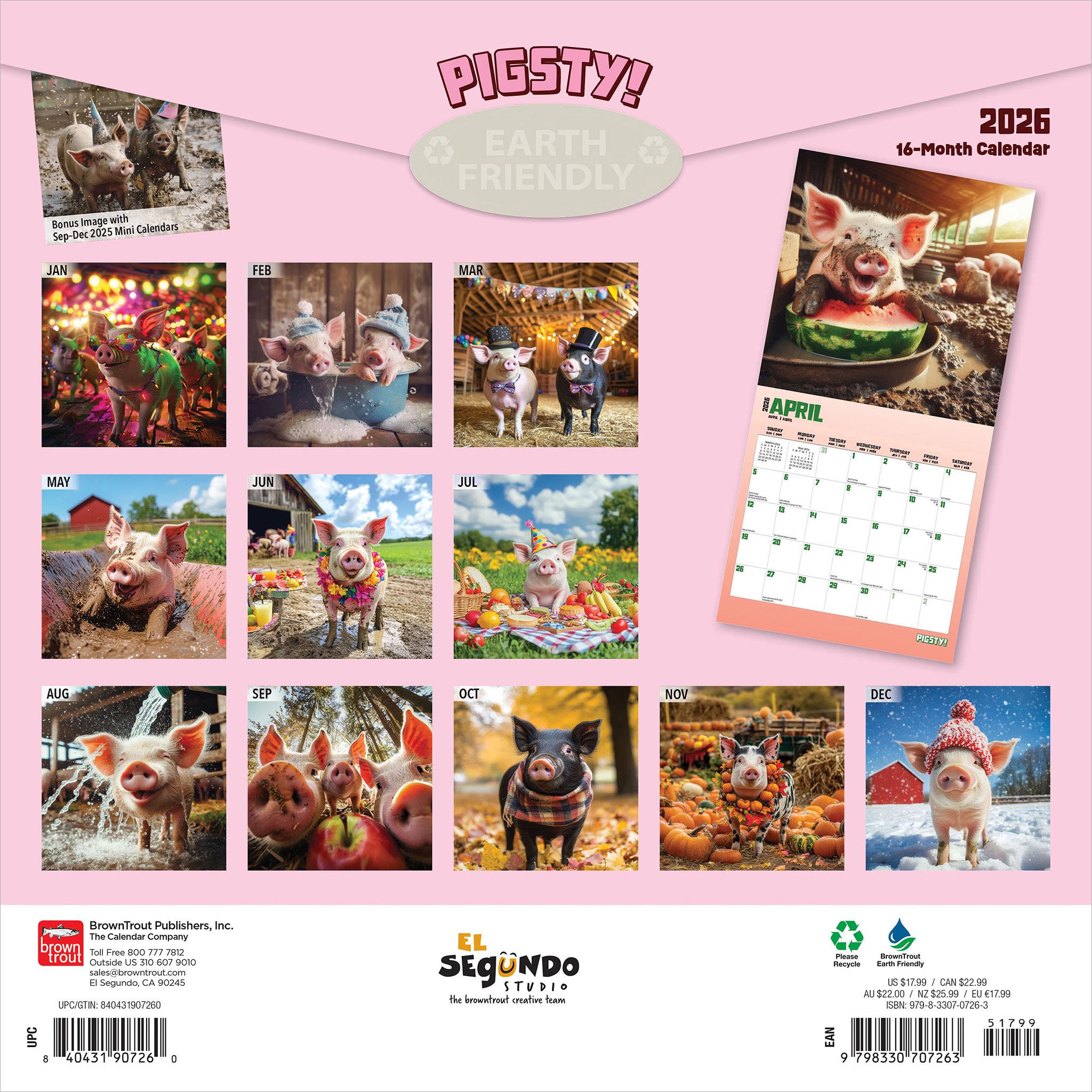 Pigsty 2026 Wall Calendar - Online Only