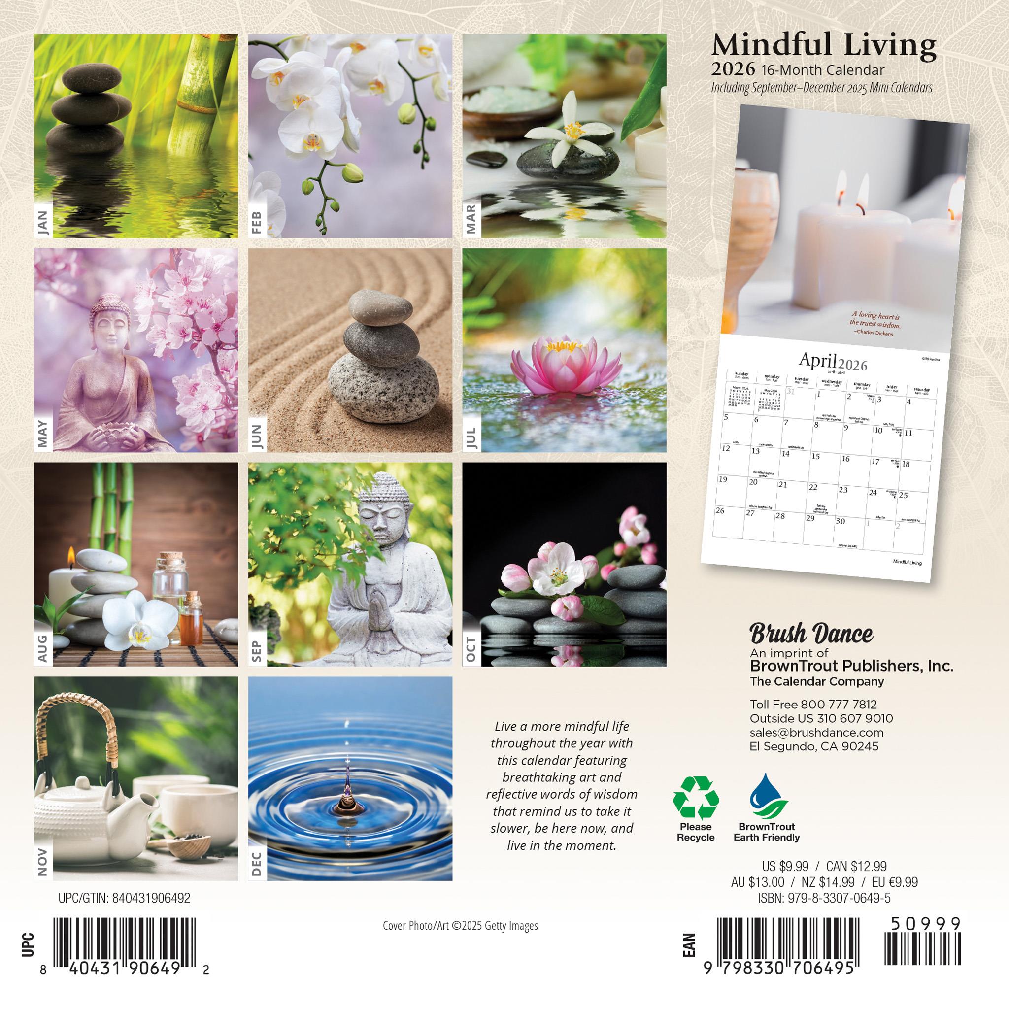Mindful Living 2026 Mini Calendar