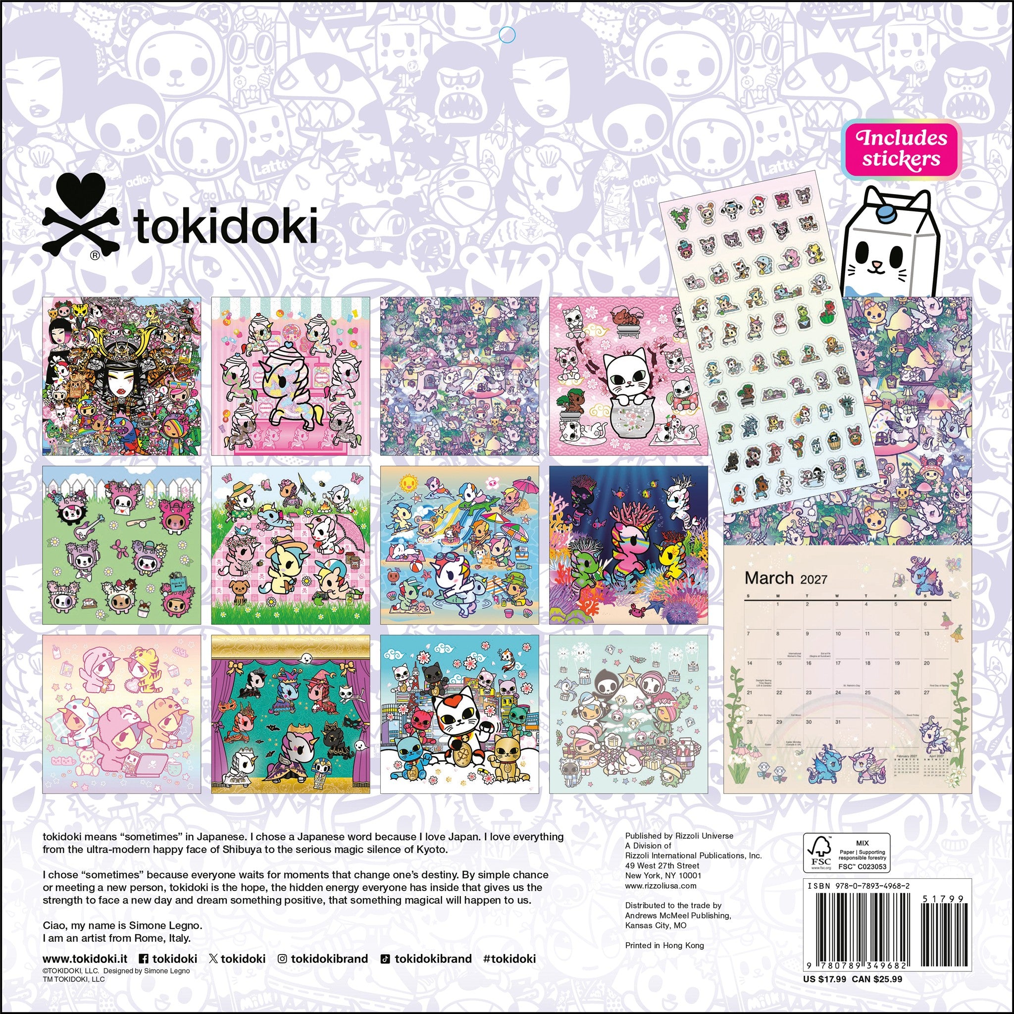 tokidoki 2027 Wall Calendar
