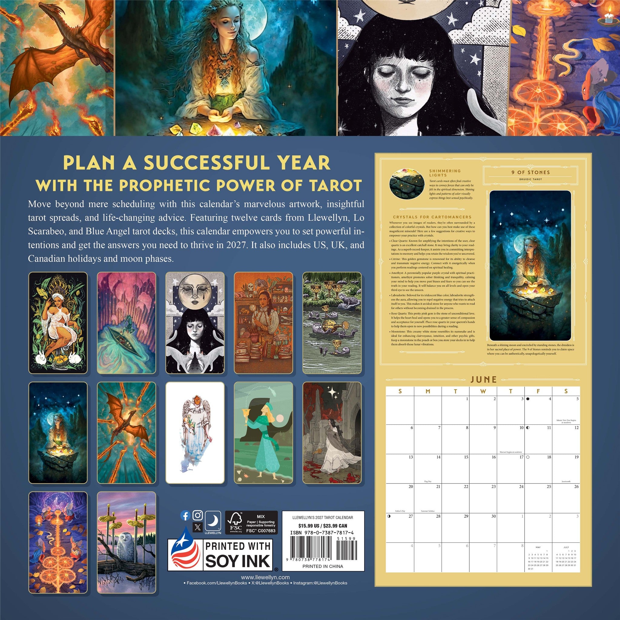 Tarot 2027 Wall Calendar