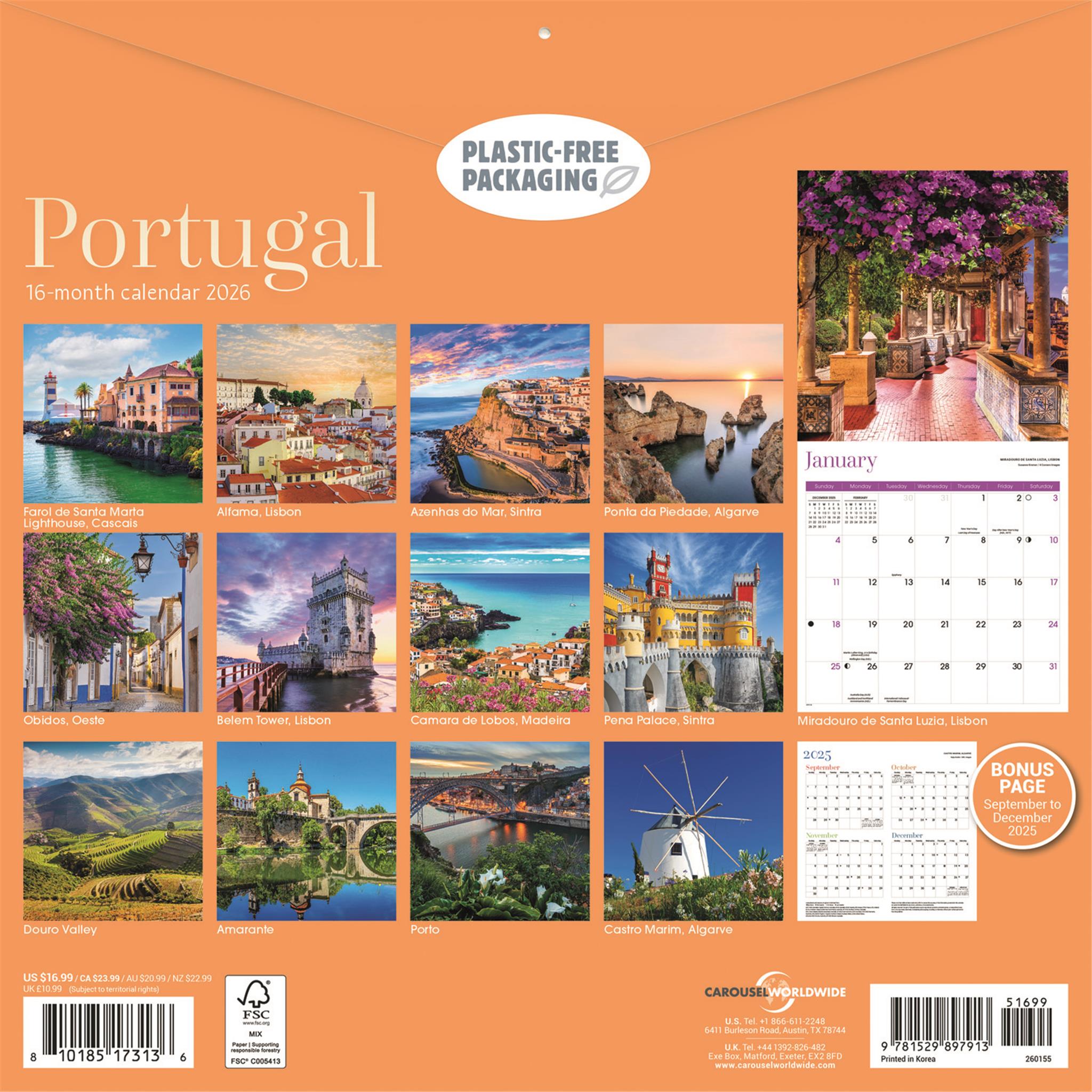 Portugal 2026 Wall Calendar