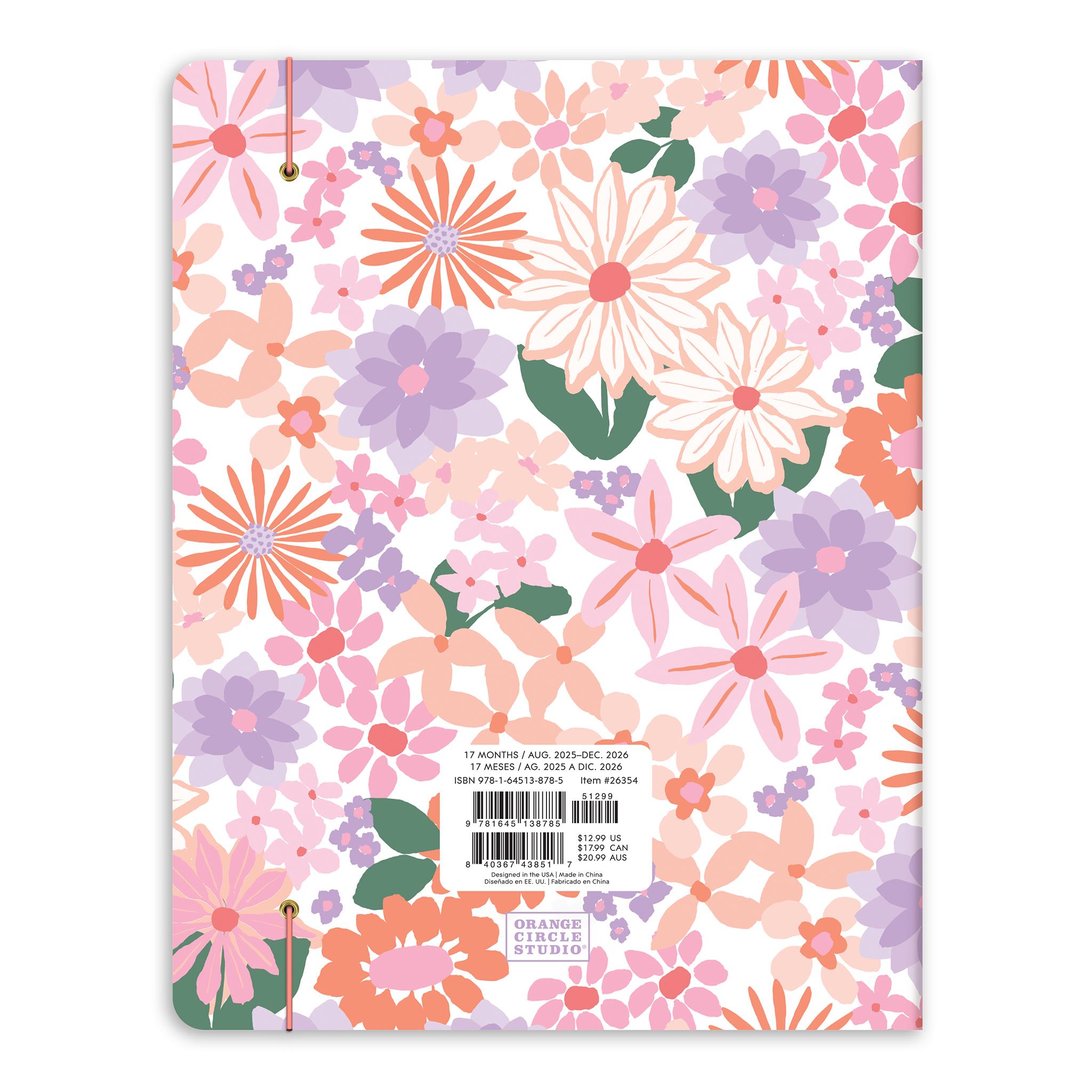 Secret Garden Just Right Bilingual 2025-2026 Monthly Planner Calendar