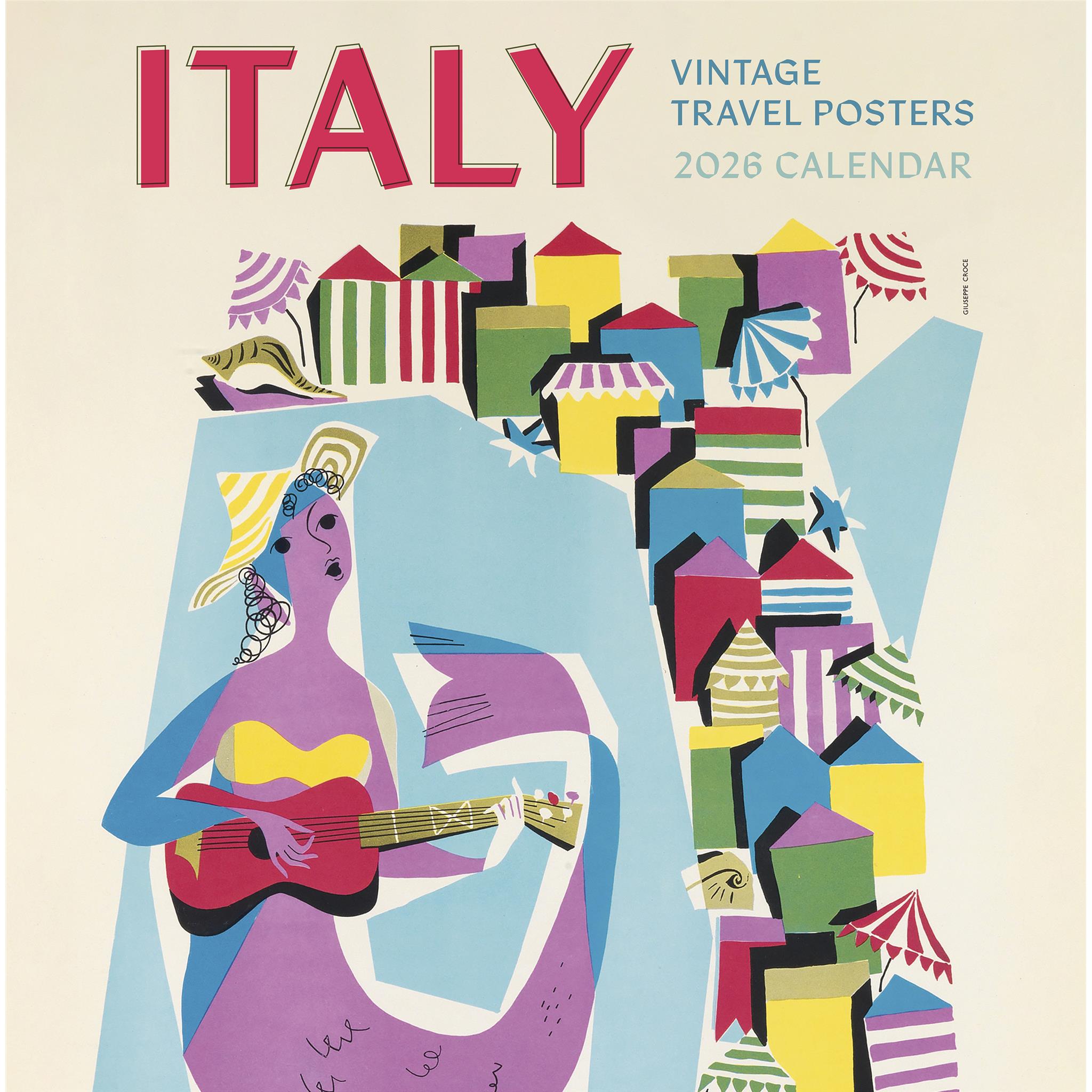 Italy Vintage Travel Posters 2026 Wall Calendar - Online Only