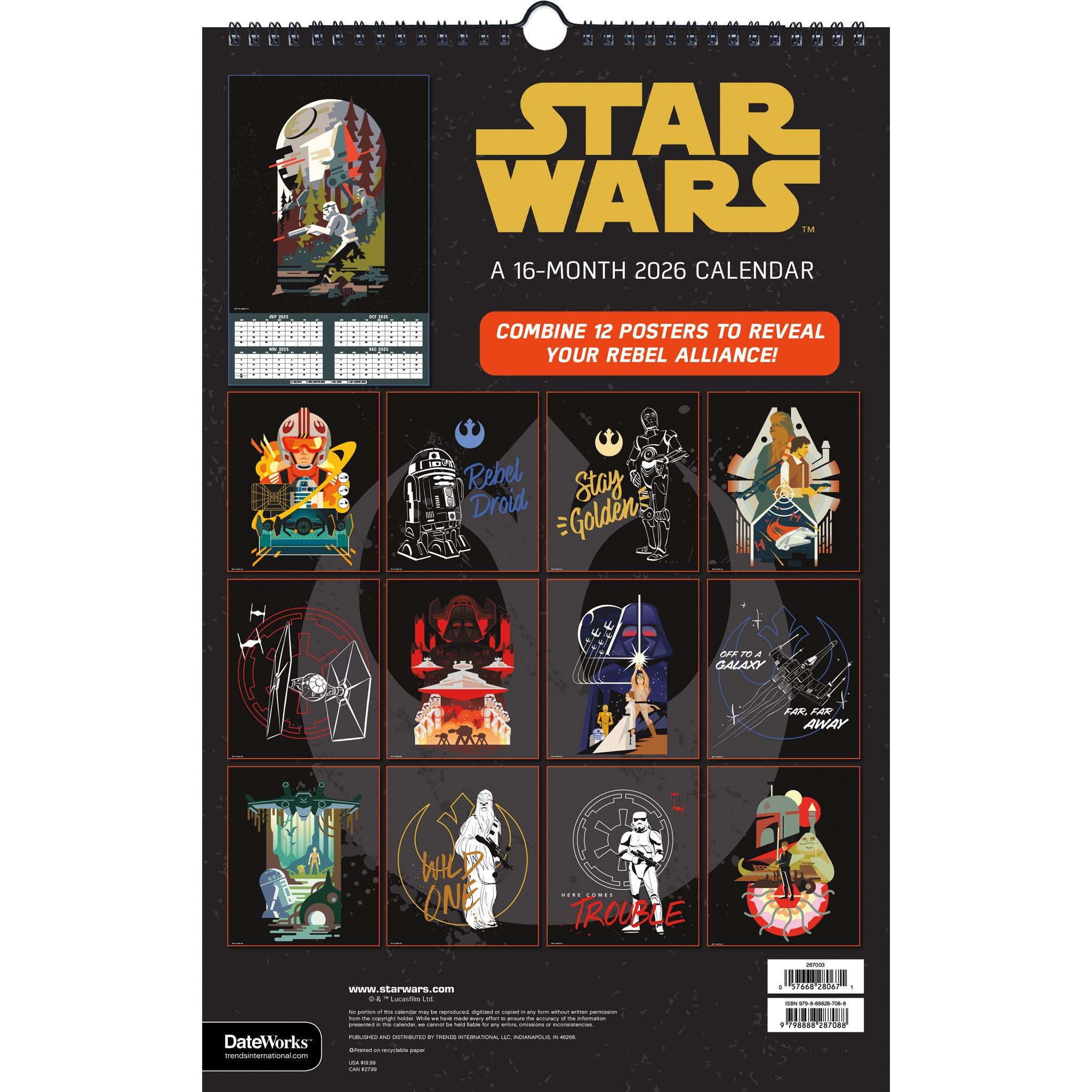 Star Wars 2026 Poster Calendar